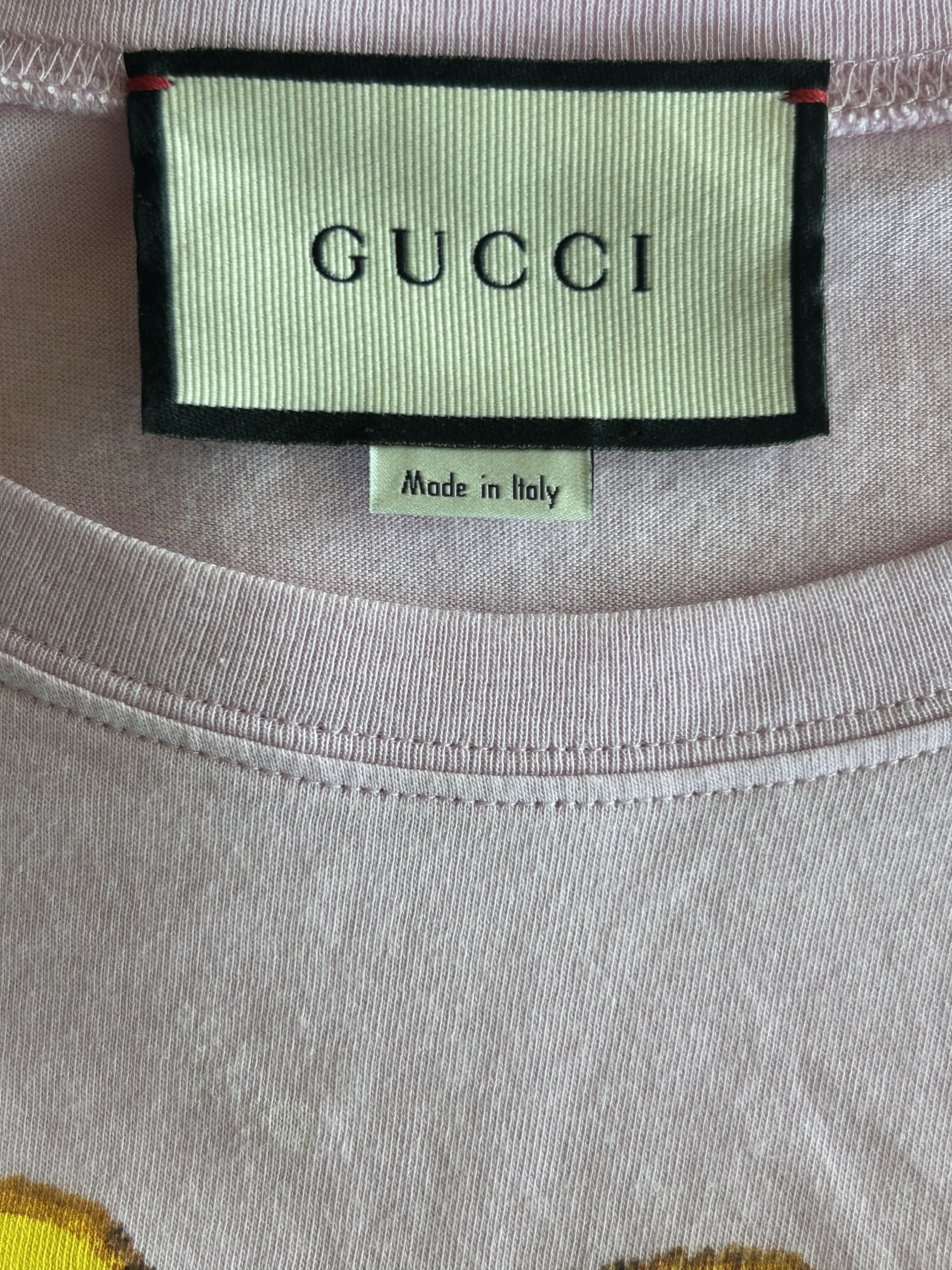 Gucci Gucci Pink & Yellow Frog Graphic T-Shirt Size US XS / EU 42 / 0 - 3 Thumbnail