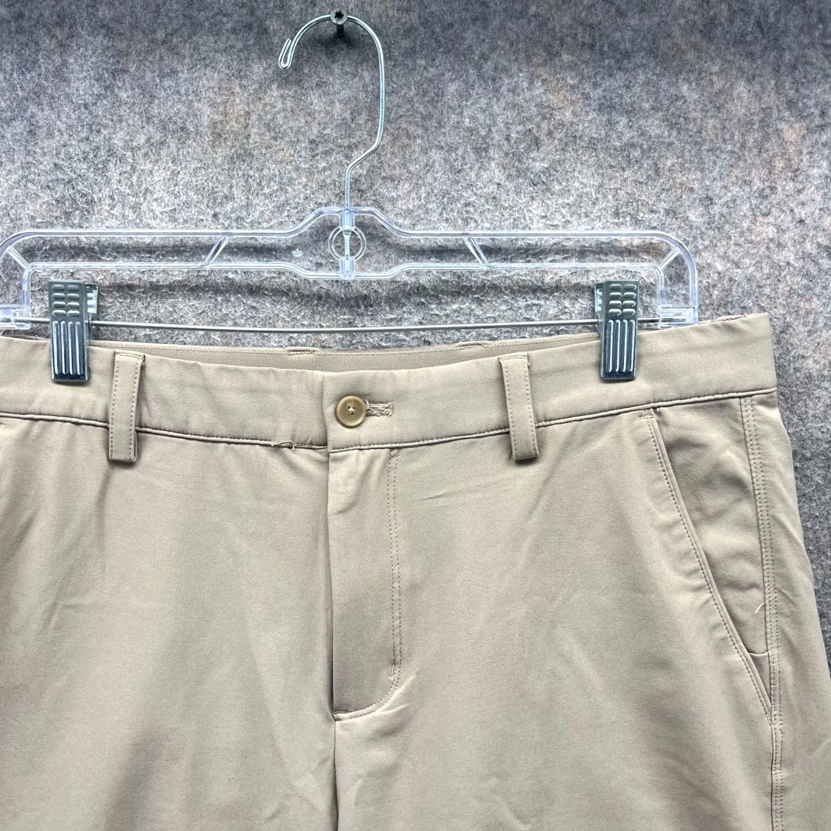 Vintage Greg Norma Shorts Mens 32 Beige Chino Flat Front Tan Khaki Stretch Golf Golfer Vintage? No Size US 32 / EU 48 - 7 Thumbnail