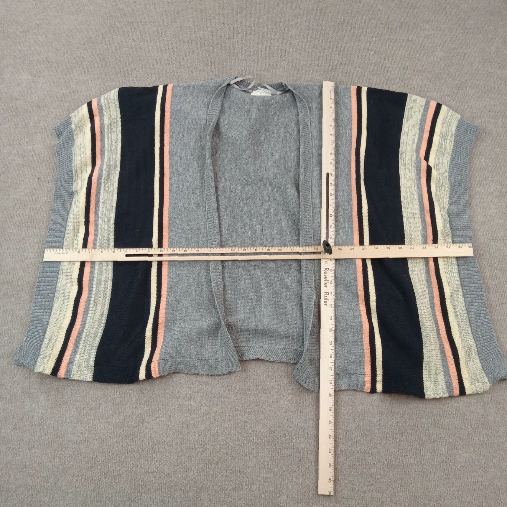 Vintage Sophie Rue Striped Cardigan Sweater Womens Large Gray Size L / US 10 / IT 46 - 2 Thumbnail