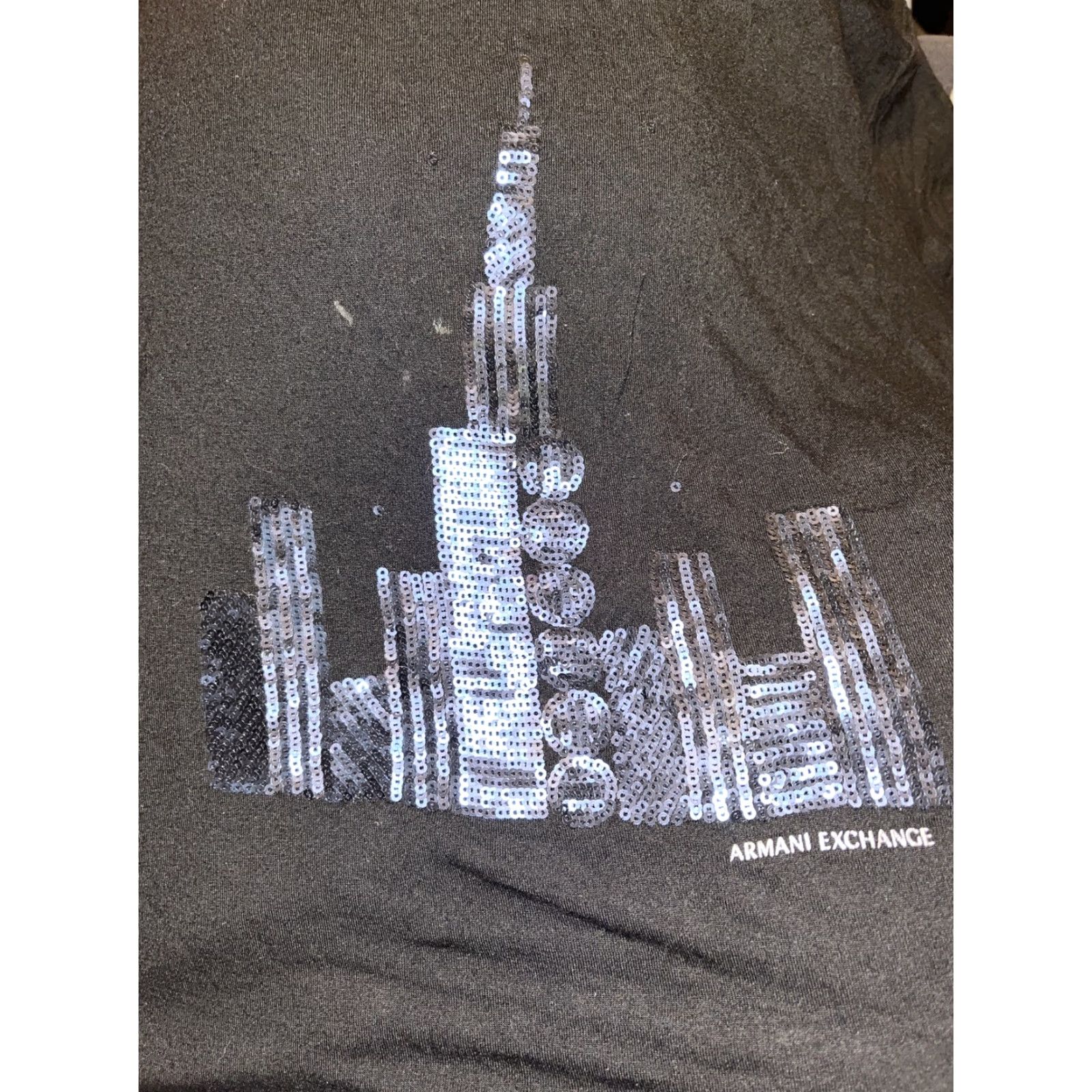 Armani Exchange Armani Exchange Womens T-Shirt NYC Sequence Cityscape Black Medium Unisex Adults Size M / US 6-8 / IT 42-44 - 4 Thumbnail