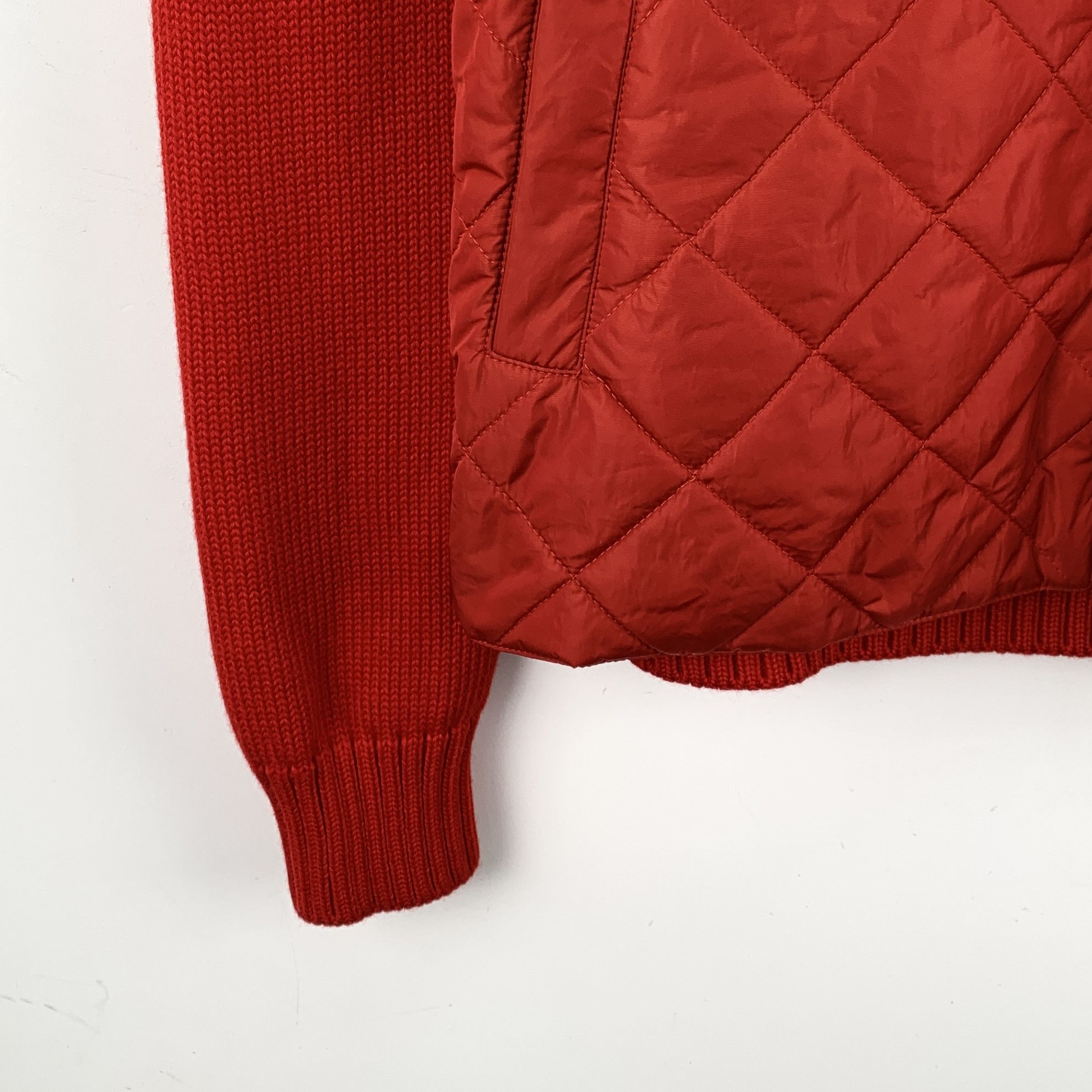 Prada Prada Quilted Wool Zip-Up Jacket Red (52) Size US L / EU 52-54 / 3 - 4 Thumbnail