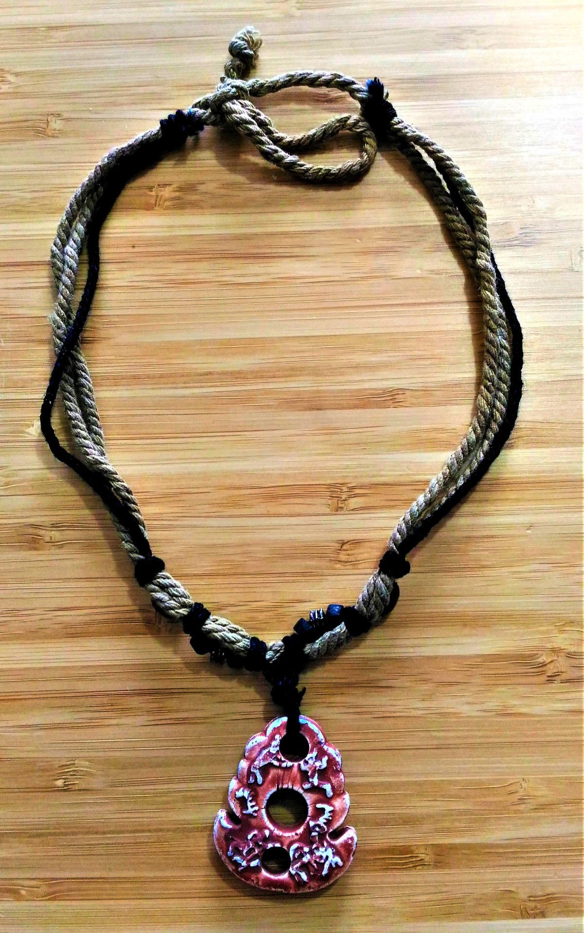 Japanese Brand × Vintage Stunning Vintage Twist Linen Engrave Statement Necklace RARE Size ONE SIZE - 1 Thumbnail