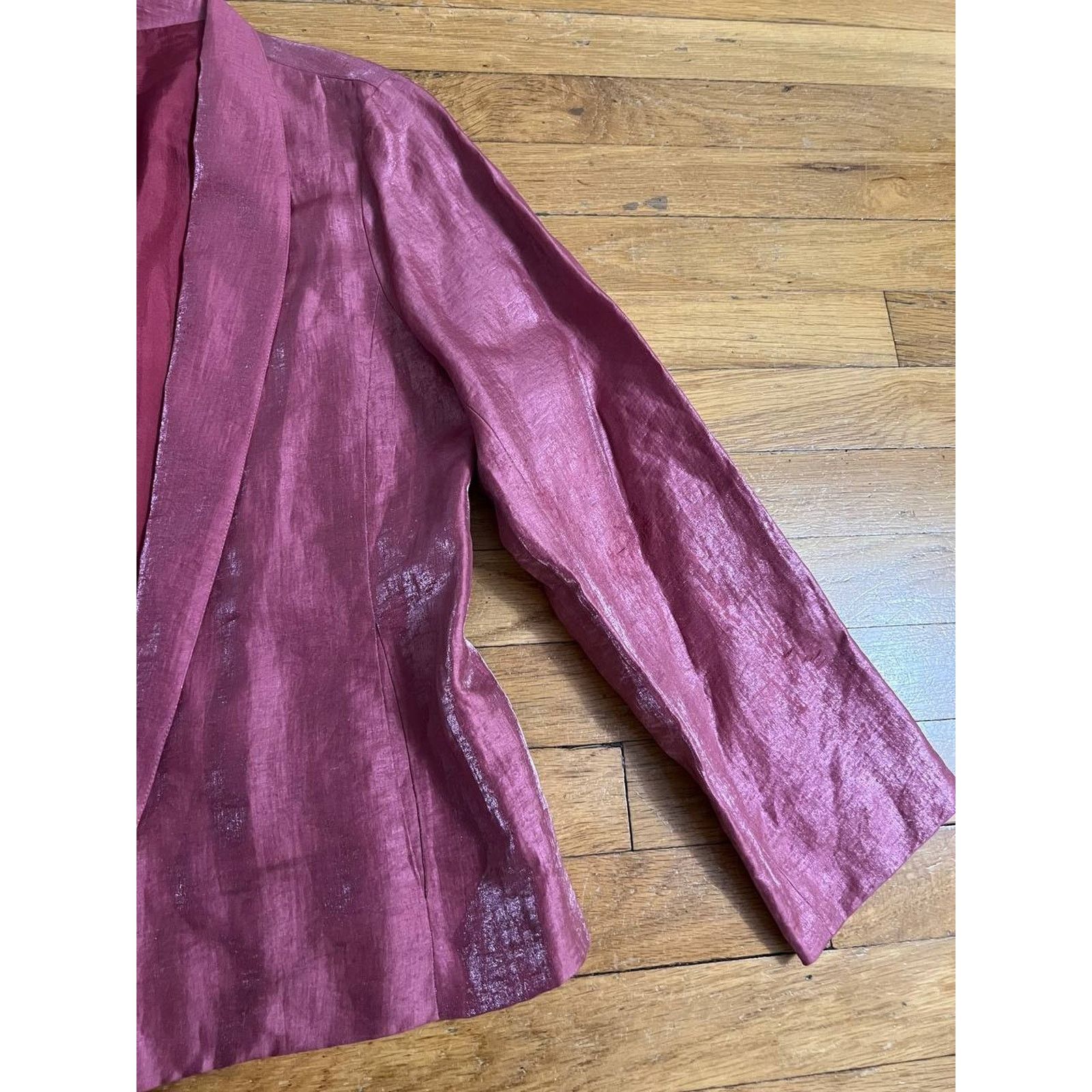 Eileen Fisher Eileen Fisher Metallic Jacket Rose Pink Small A001708 Size S / US 4 / IT 40 - 5 Thumbnail