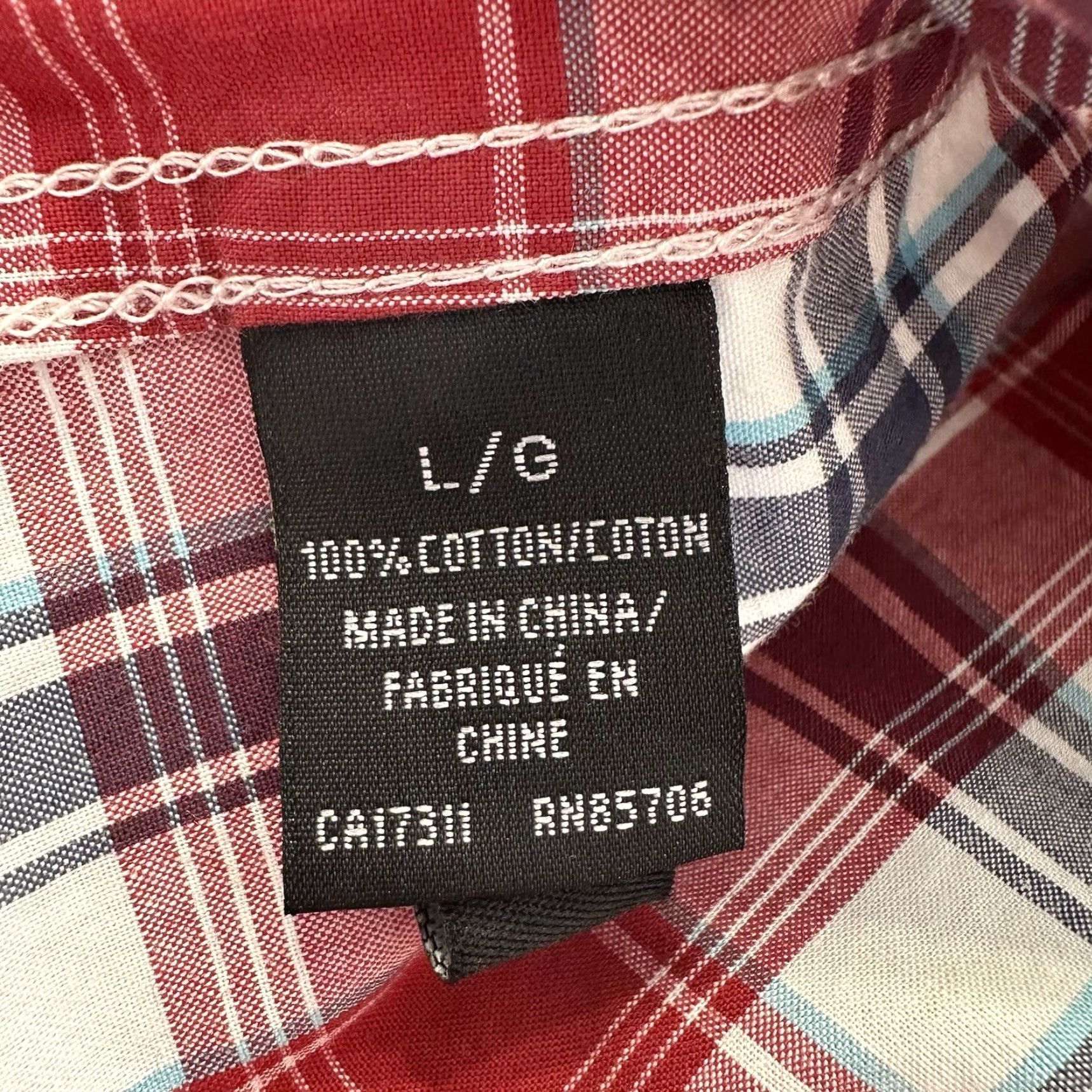 Buffalo David Bitton Buffalo David Bitton Button-Up Shirt Mens L Red Plaid Cotton Short Sleeve Size US L / EU 52-54 / 3 - 7 Thumbnail