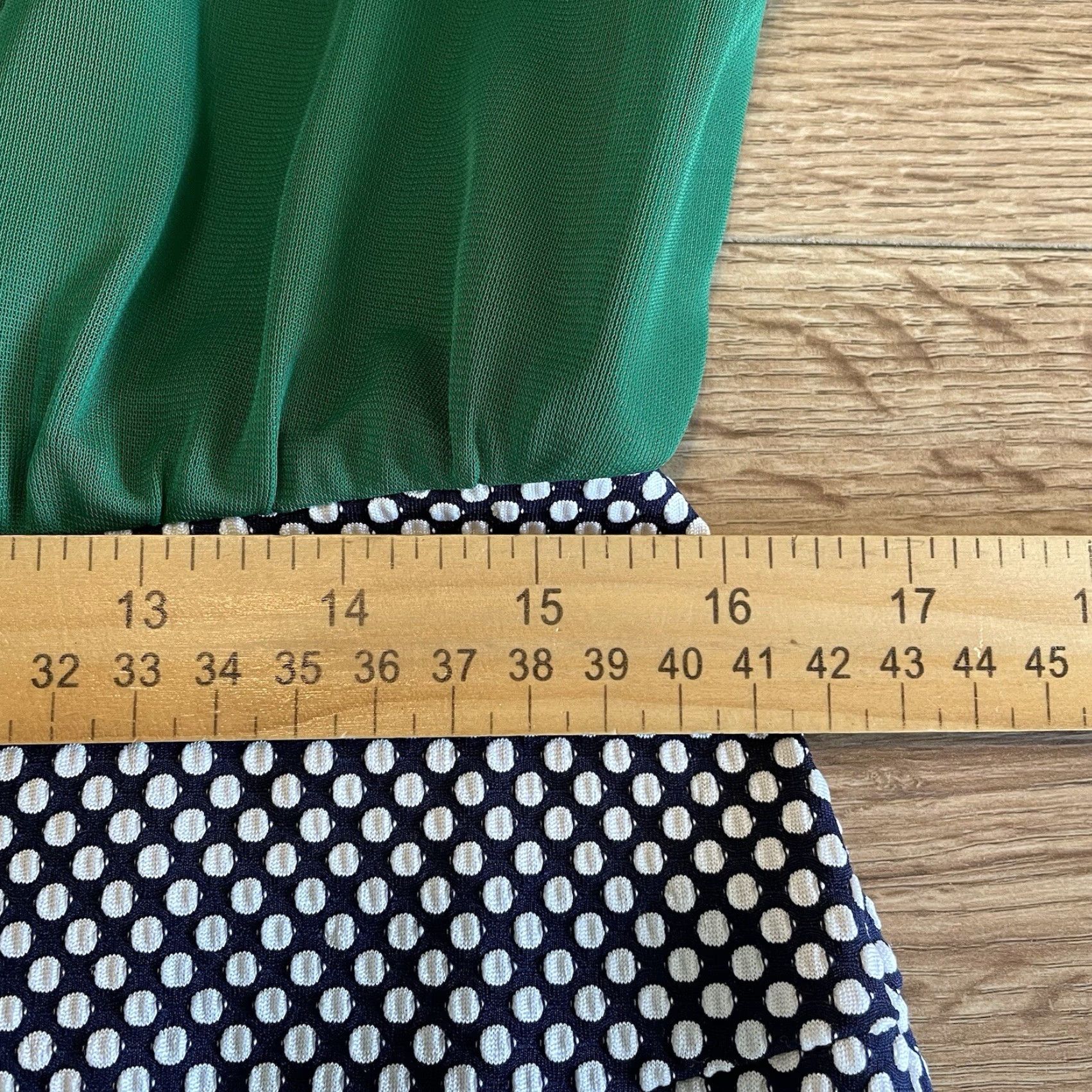 Vintage Enfocus Studio Sheer Sleeve Green Dress Black White Polka Dots Size 14 Size XL / US 12-14 / IT 48-50 - 5 Thumbnail