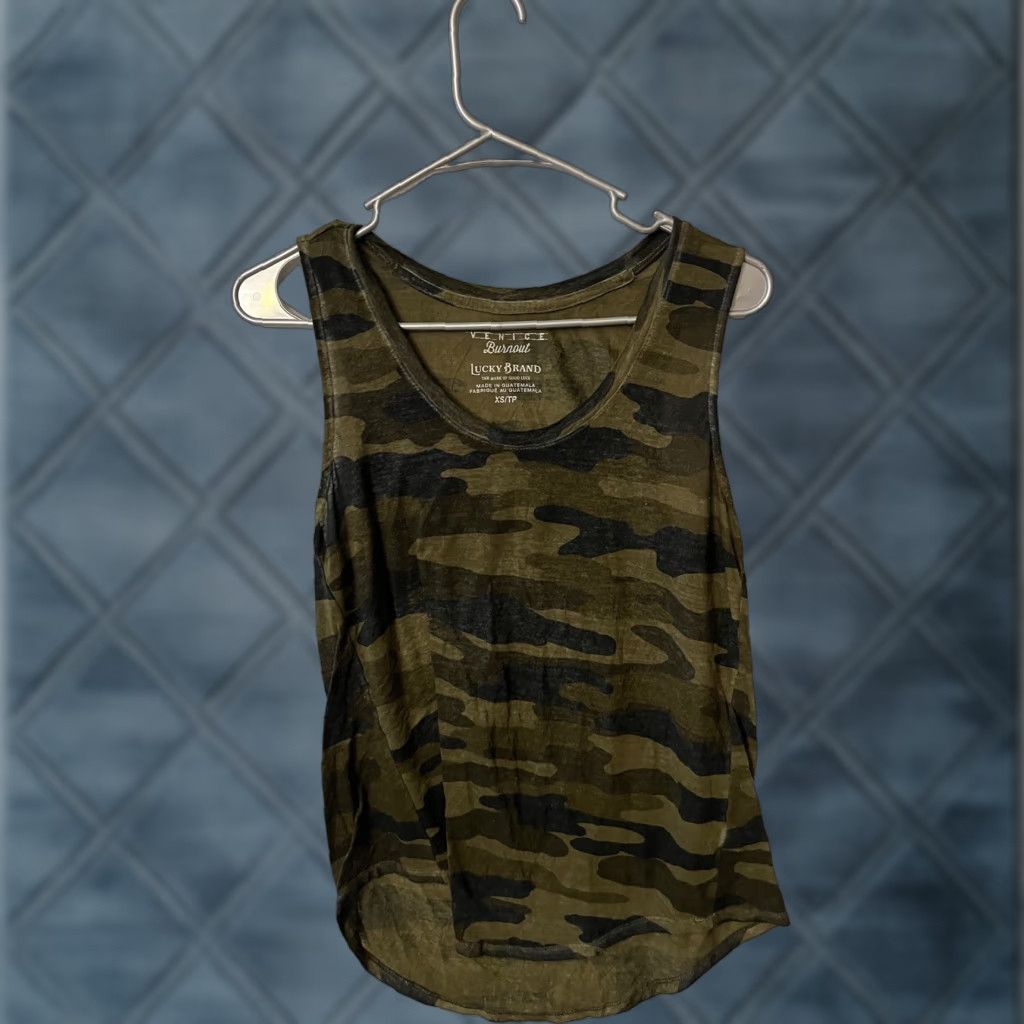 Lucky Brand Lucky Brand Tank Top Womens XS Venice Burnout Camo Print Size XS / US 0-2 / IT 36-38 - 1 Thumbnail
