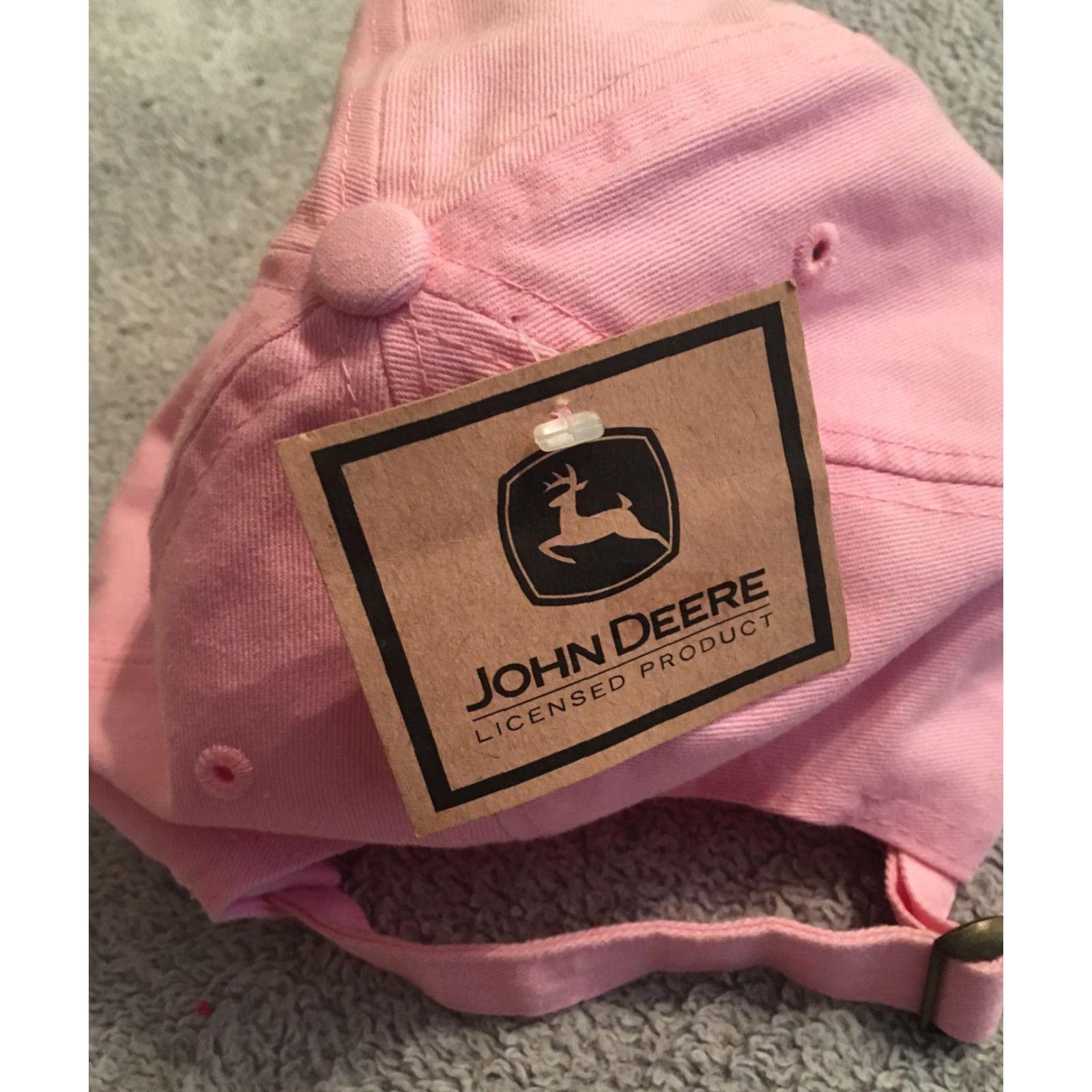 John Deere John Deere Hat Baseball Cap Trucker Adjustable Pink Logo Embroidered White John Deere Unisex Adults One Size Size ONE SIZE - 4 Thumbnail