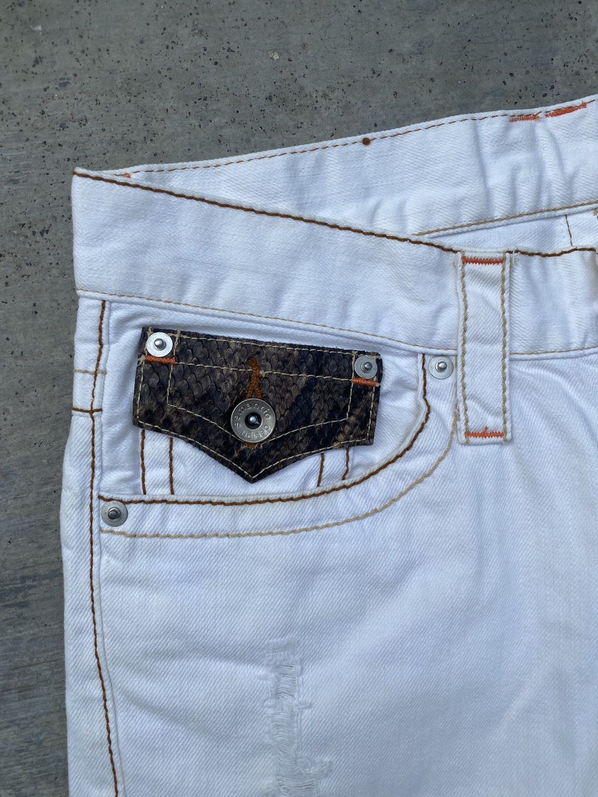 Vintage VINTAGE SEMANTIC DESIGN SPIRAL FLARE DISTRESSED TORNADO RAVE Size US 28 / EU 44 - 5 Thumbnail