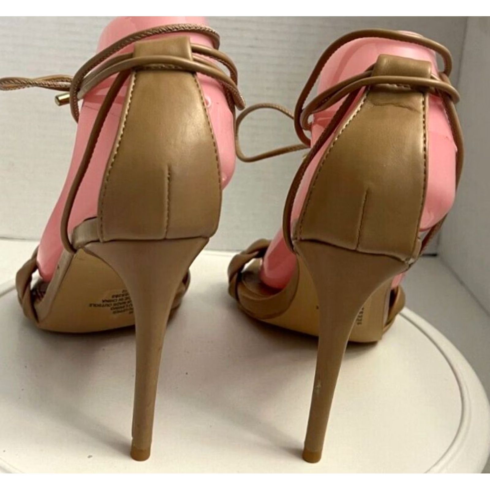Express Express Strappy Womens Brown Women Slide Sandal Gladiator Tan High Stiletto Heel Braided Straps Size US 10 / IT 40 - 6 Thumbnail
