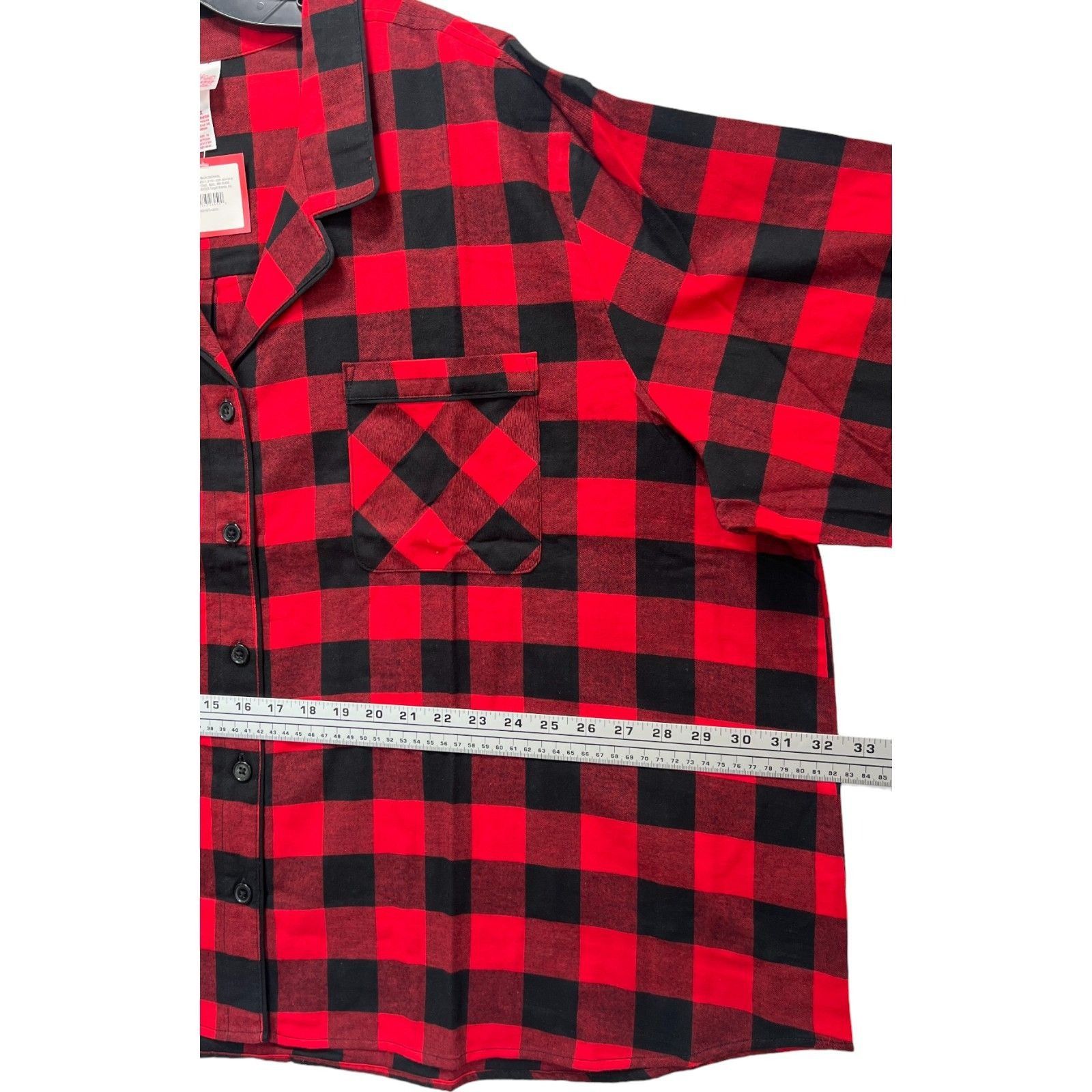 Other Wonder Shop - Women's Red Buffalo Check Flannel Pajama Set - Size ONE SIZE - 8 Thumbnail