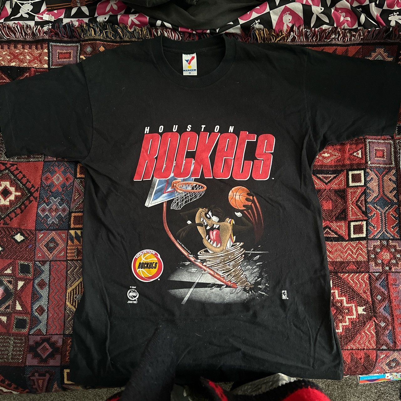 image of NBA x Vintage 90's Houston Rockets Taz in Black, Men's (Size XL)