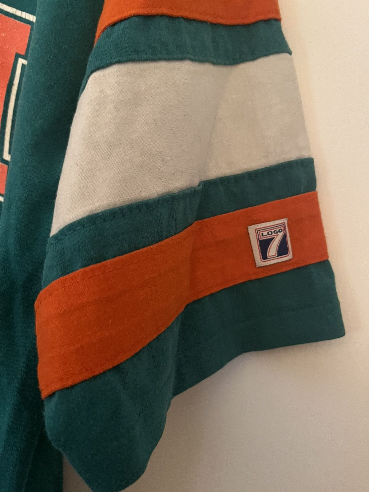Logo 7 × Vintage Vintage 90s Miami Dolphins Logo 7 Adult Tee Shirt Size US L / EU 52-54 / 3 - 4 Thumbnail
