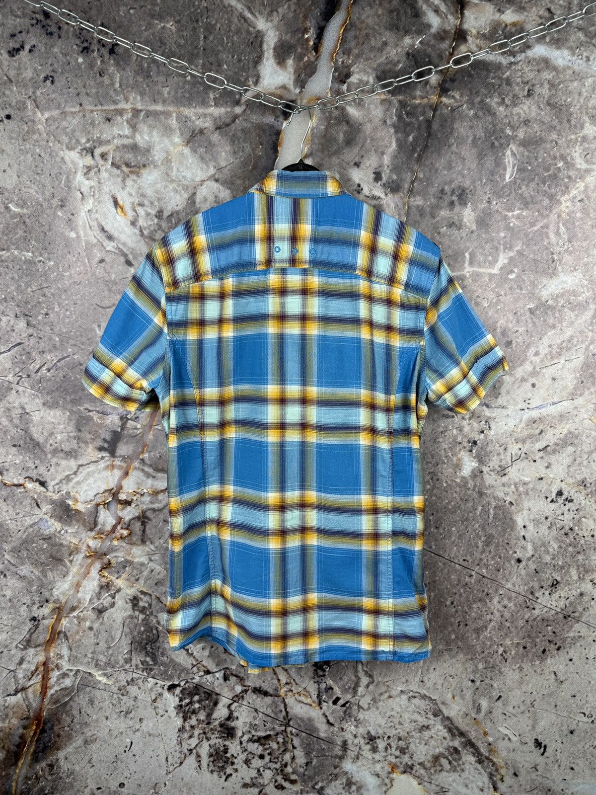 Diesel Diesel Plaid Utility Short Sleeve Button Up Shirt Blue Check Size US S / EU 44-46 / 1 - 9 Thumbnail