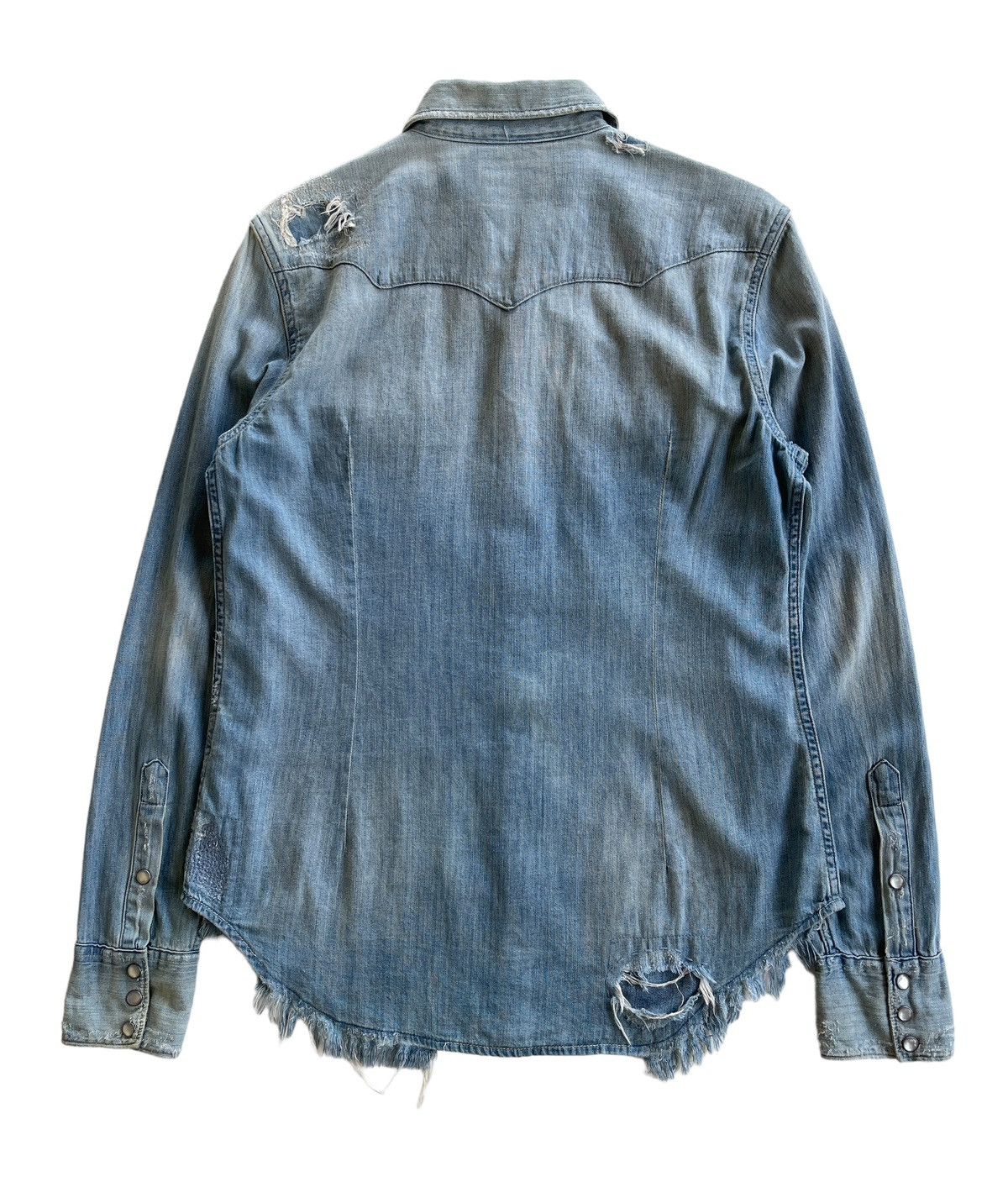 Polo Ralph Lauren Polo Ralph Lauren Distressed Denim Shirt Size M / US 6-8 / IT 42-44 - 2 Thumbnail