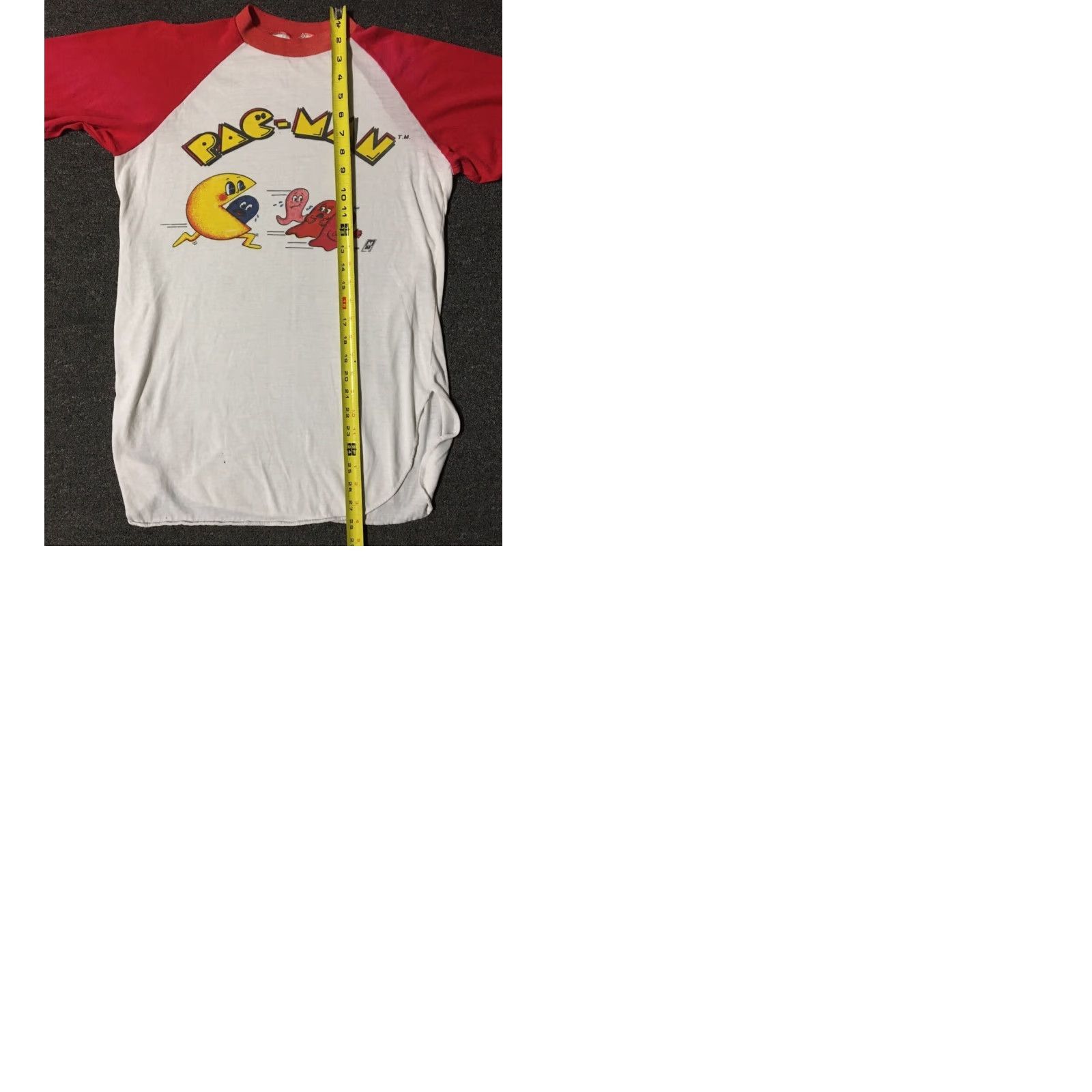 Vintage VINTAGE Pac-Man Raglan Shirt M Red 80s 90s Retro Cartoon Nintendo Atari Space Video Game Theme Mens Size US M / EU 48-50 / 2 - 9 Thumbnail