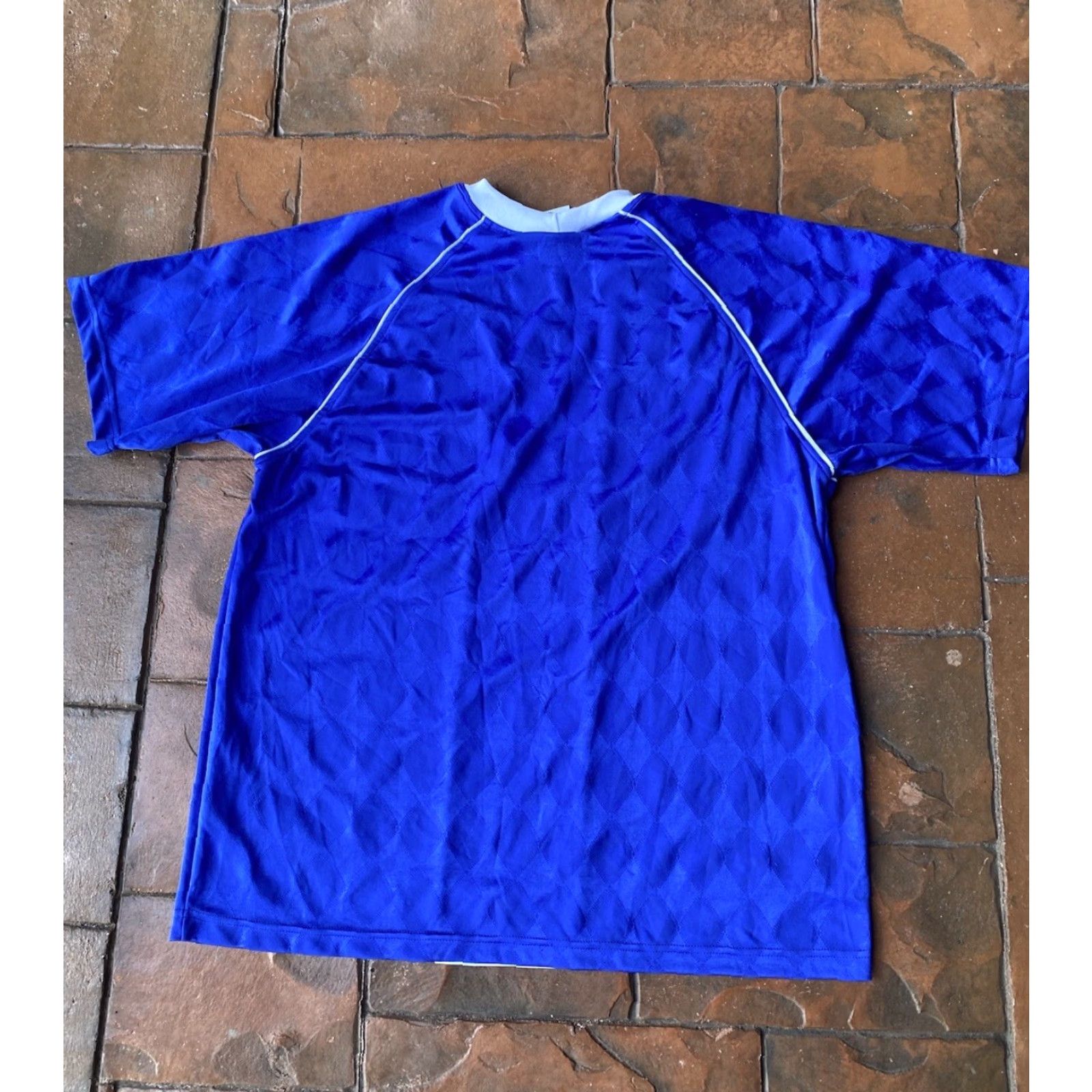 Adidas VINTAGE Adidas Center Logo Soccer Jersey XL Blue White Embroidered Mens 90s Short Sleeve Crew Neck Pullover Jersey Soccer All Seasons Fashion Size US XL / EU 56 / 4 - 3 Thumbnail