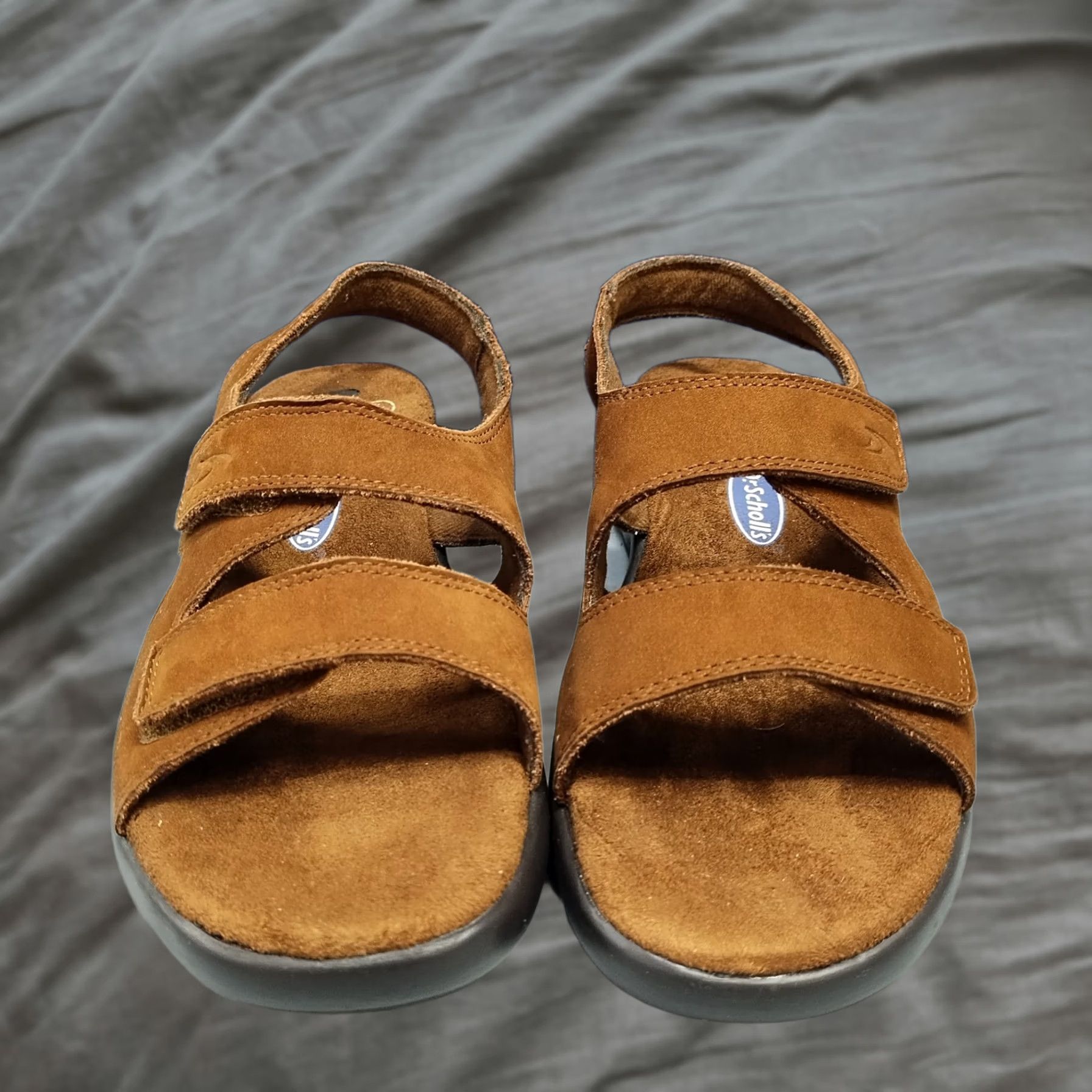 Vintage Dr. Scholl's Holly Sandals Womens Size 7.5 Brown Leather Upper Gel Pac Hook & Loop Size US 8 / IT 38 - 1 Thumbnail