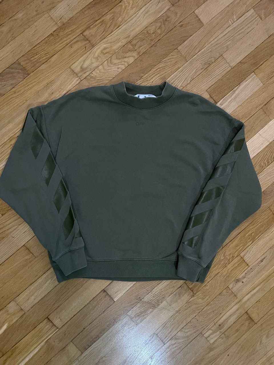 Designer × Off-White × Virgil Abloh 🔥VINTAGE OFF-WHITE PAINT ARROWS BIG LOGO CREWNECK🔥 Size US M / EU 48-50 / 2 - 3 Thumbnail