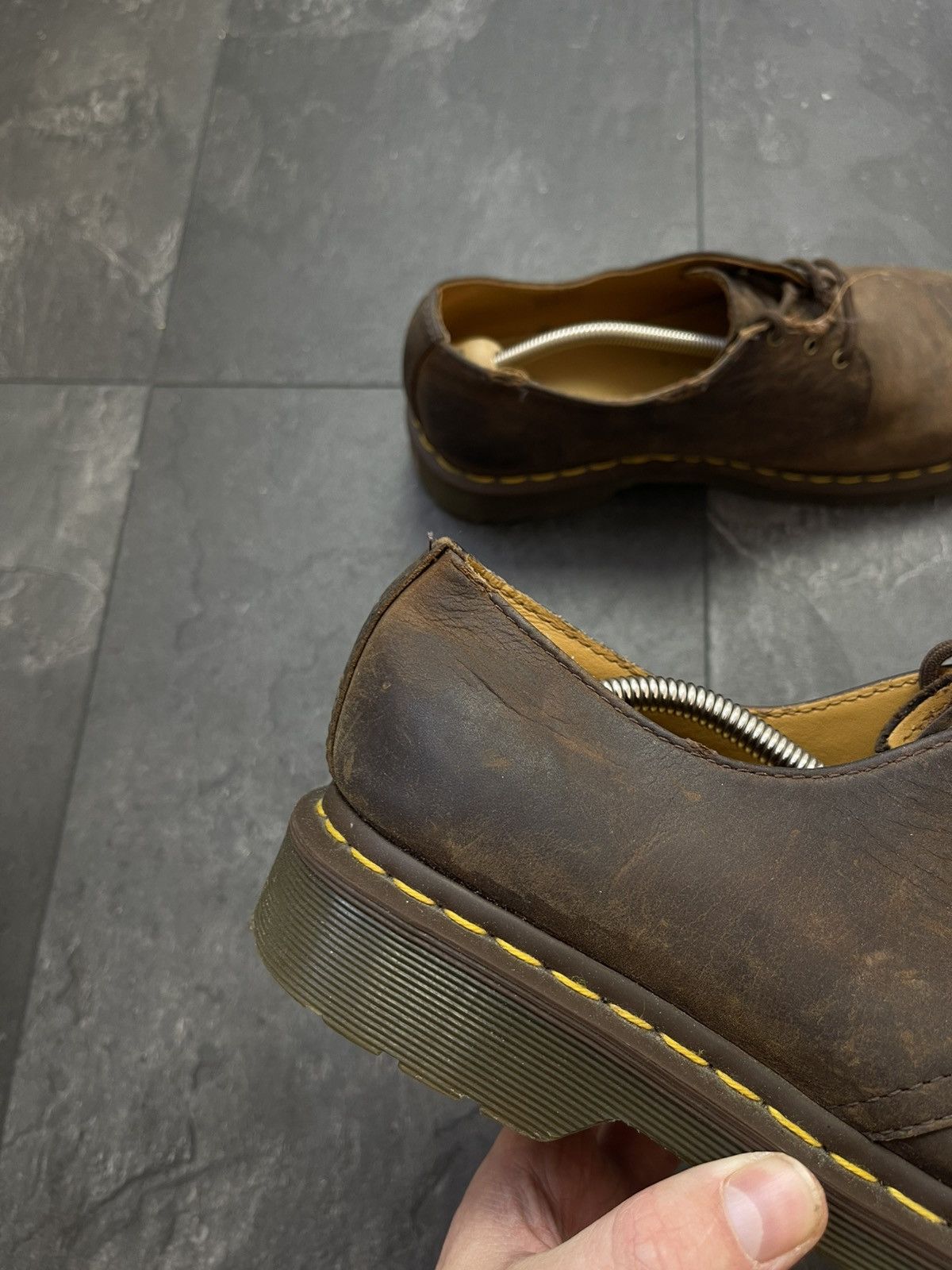 Dr. Martens × Streetwear × Vintage Dr martens 1461 dark brown distressed boots Size US 9 / EU 42 - 2 Thumbnail