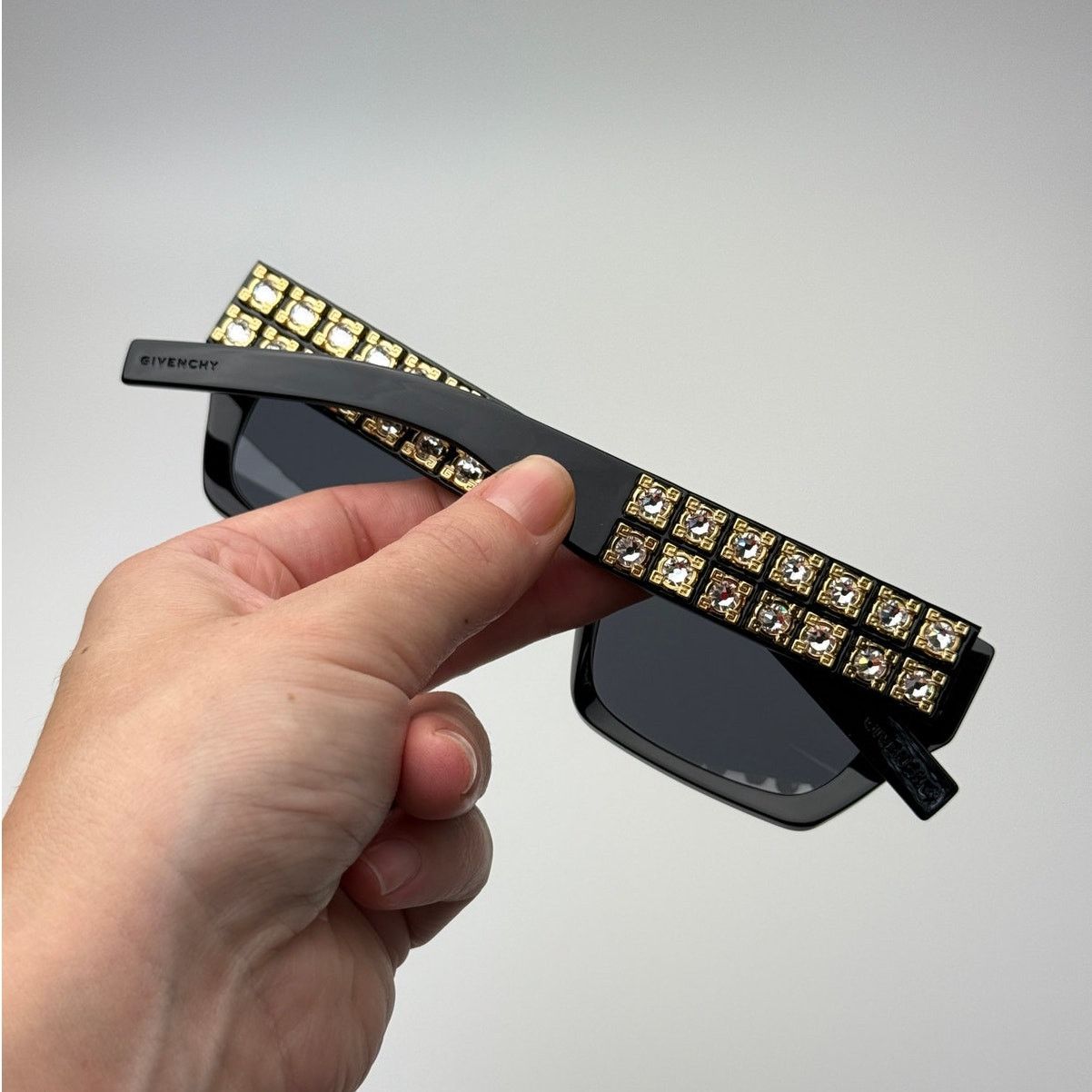 Givenchy Givenchy Sunglasses GV40077I 01A Shiny Black and Studs/Grey Size ONE SIZE - 8 Thumbnail