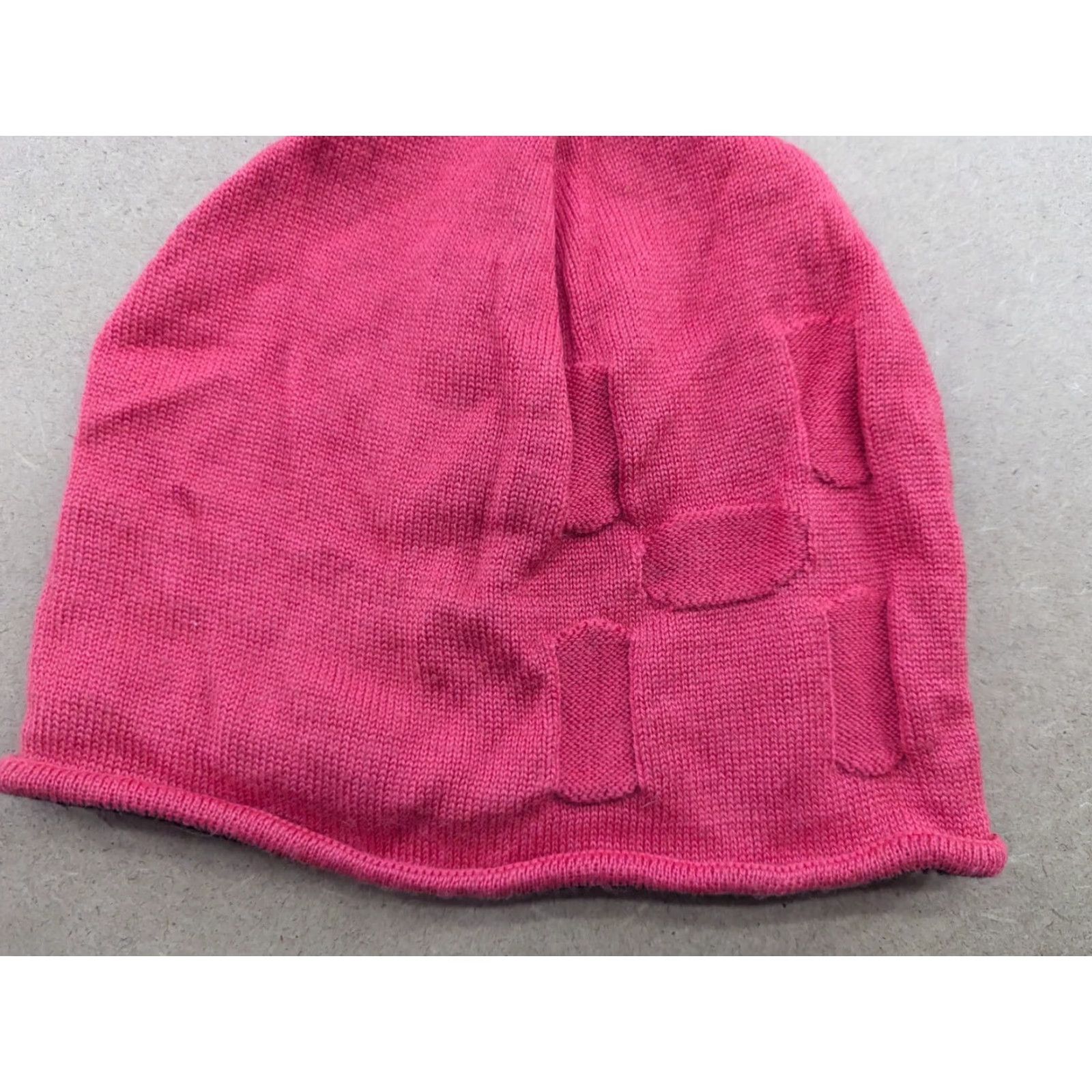 Pinko HAGLOFS Womens Beanie Hat One Size Pink Lightweight Merino Wool Lined Striped 50% Wool Woolen Knit Size ONE SIZE - 4 Thumbnail