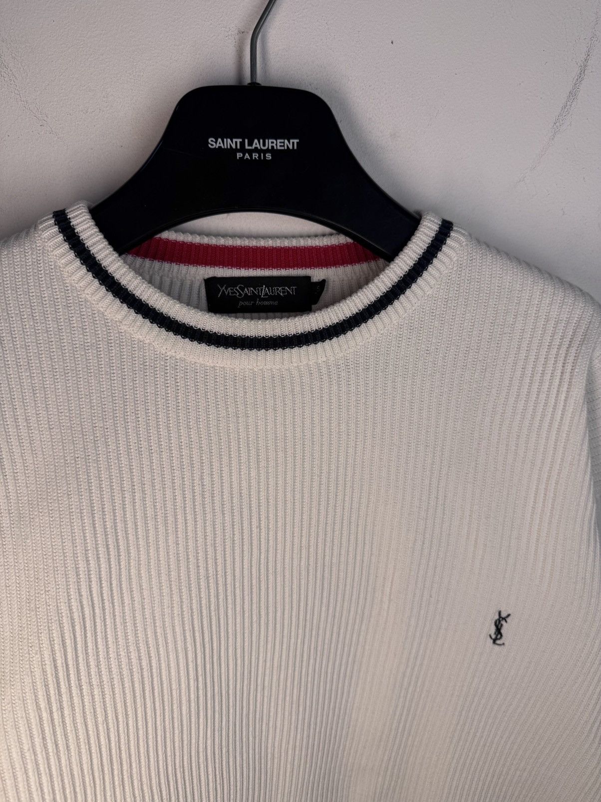 Yves Saint Laurent 90s YSL Sweater Knit White Yves Saint Laurent Vintage Size US S / EU 44-46 / 1 - 8 Thumbnail