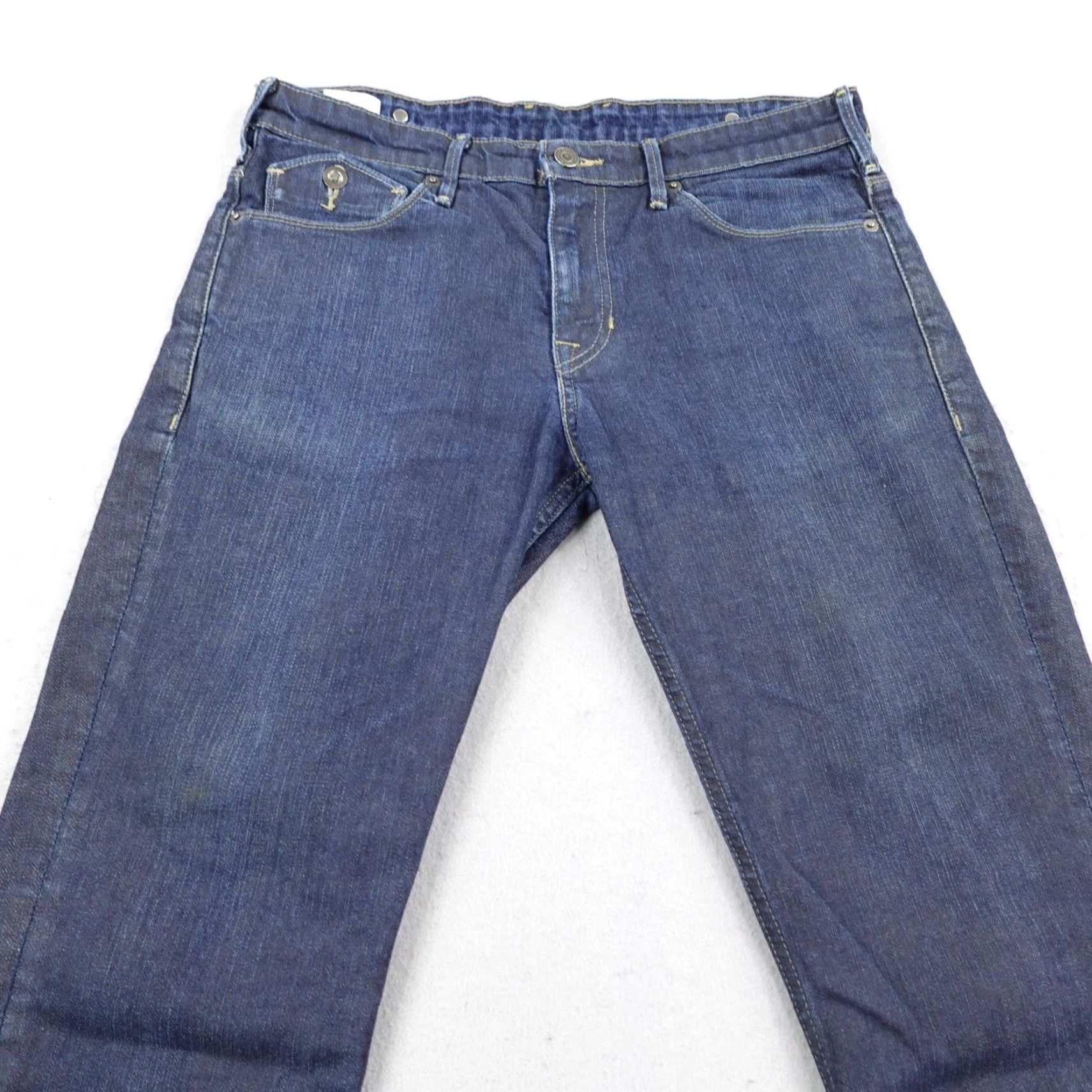 Levi's Levis Jeans Mens 32x30 Blue Denim Straight Leg Adjustable Waist Faded Red Tab Size US 32 / EU 48 - 2 Thumbnail