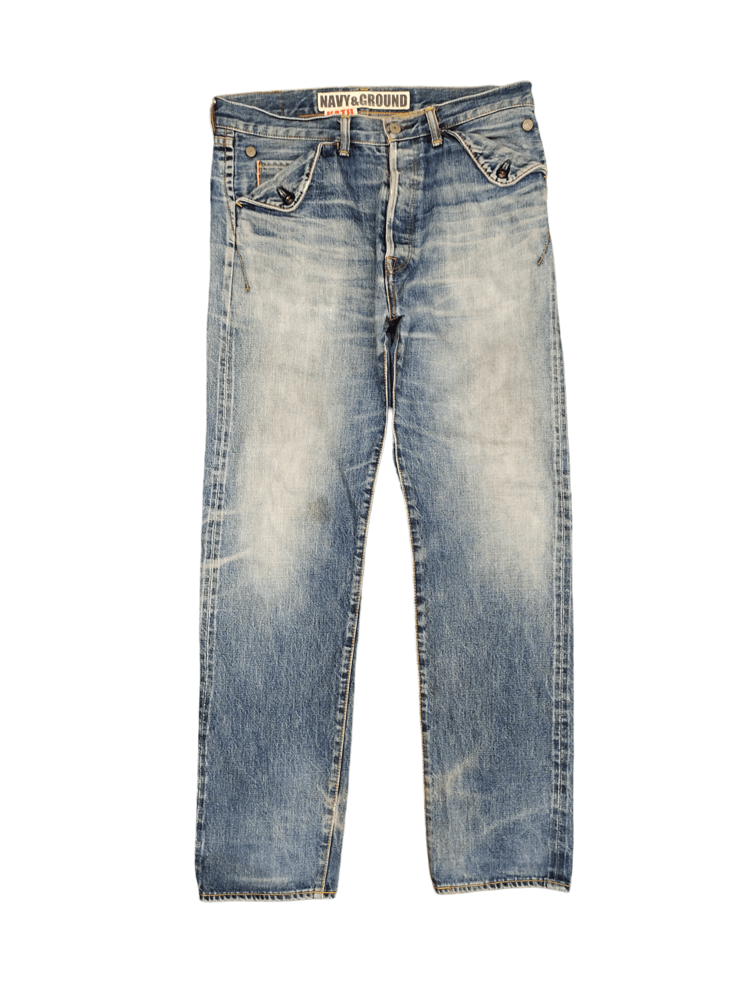Jean KATO Selvedge Denim Japonais – Coupe Droite – Taille S – Bleu – Occasion Bon état