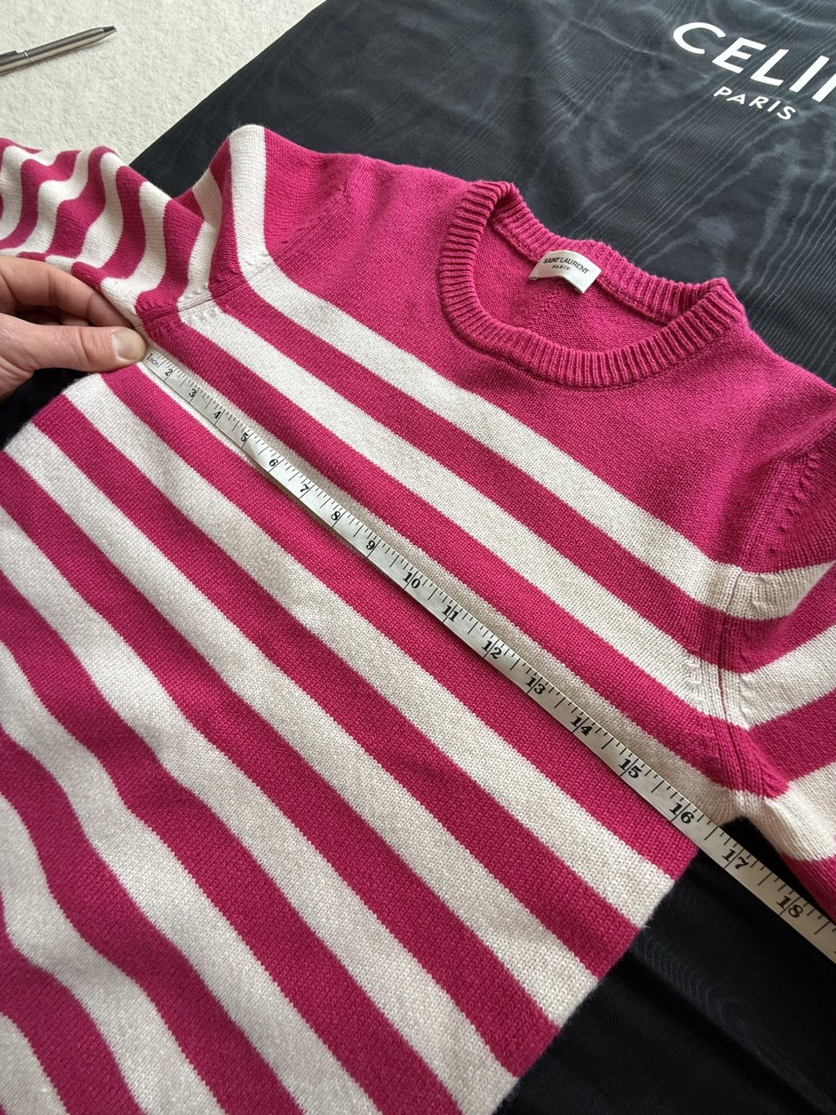 Saint Laurent Paris SS16 Saint Laurent cashmere stripe sweater Hedi Slimane S Size US S / EU 44-46 / 1 - 3 Thumbnail