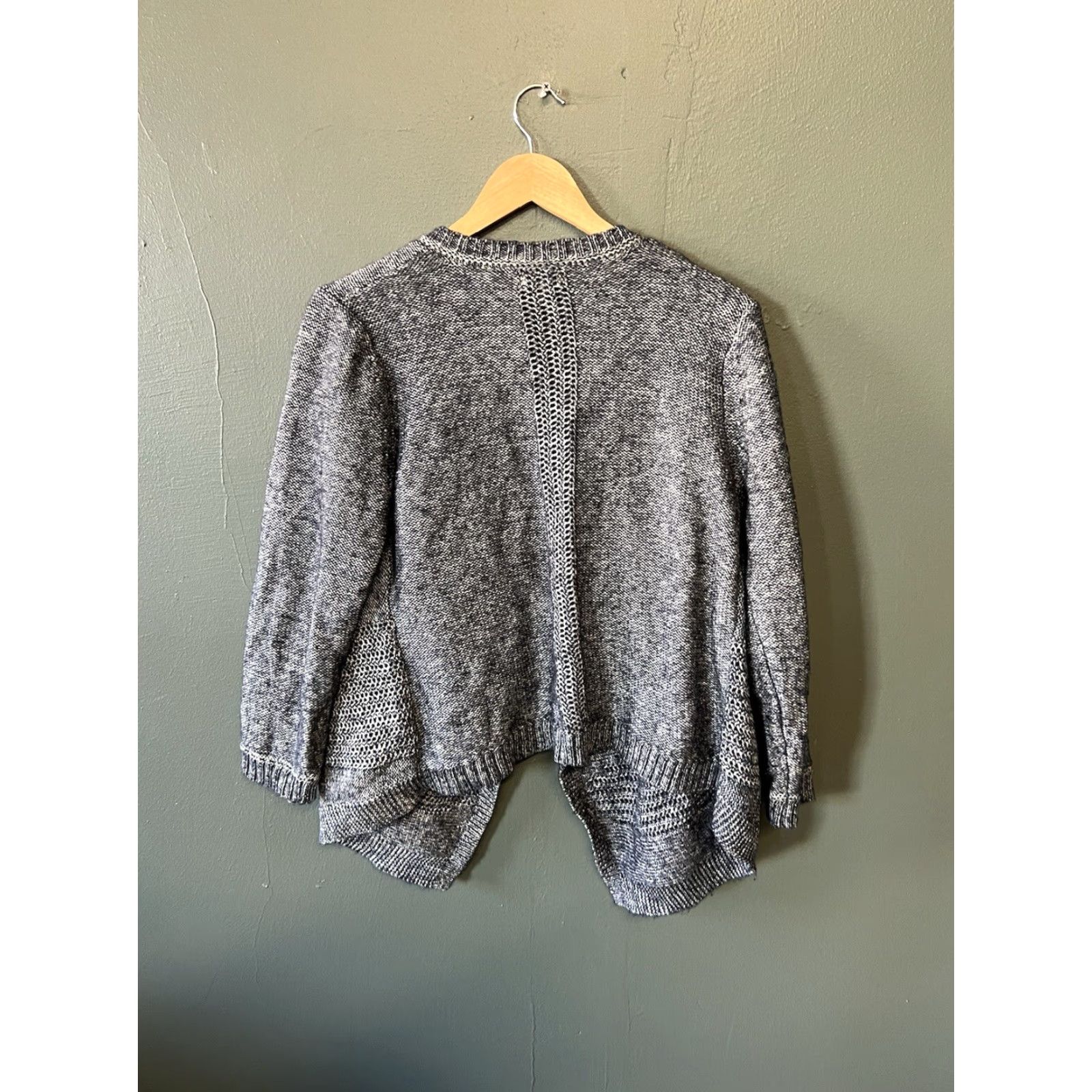Lucky Brand Lucky Brand Cardigan Sweater Womens Open Front Knit Gray Size L Size L / US 10 / IT 46 - 2 Thumbnail