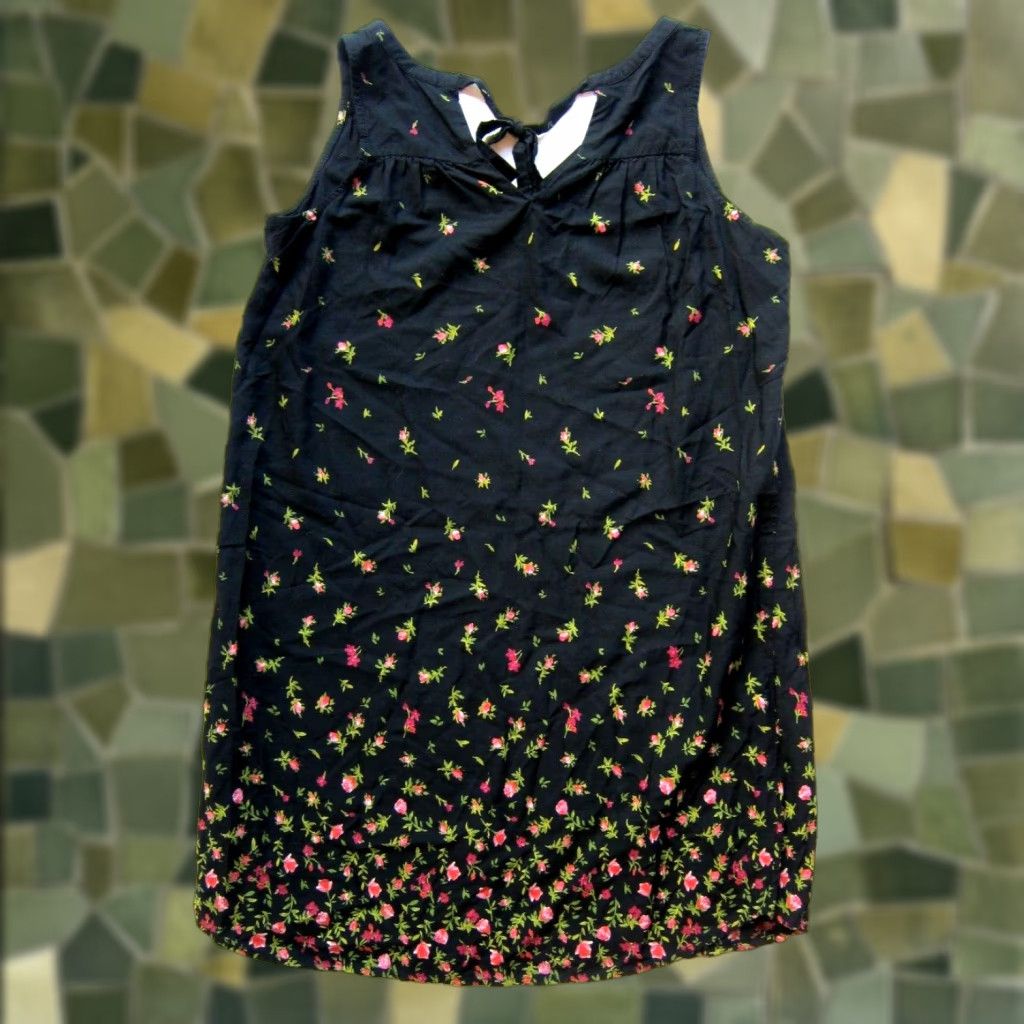 Old Navy Old Navy Tunic Tank Sun Dress 100% Rayon Black Pink Green Rose Floral Medium Womens Size M / US 6-8 / IT 42-44 - 1 Thumbnail