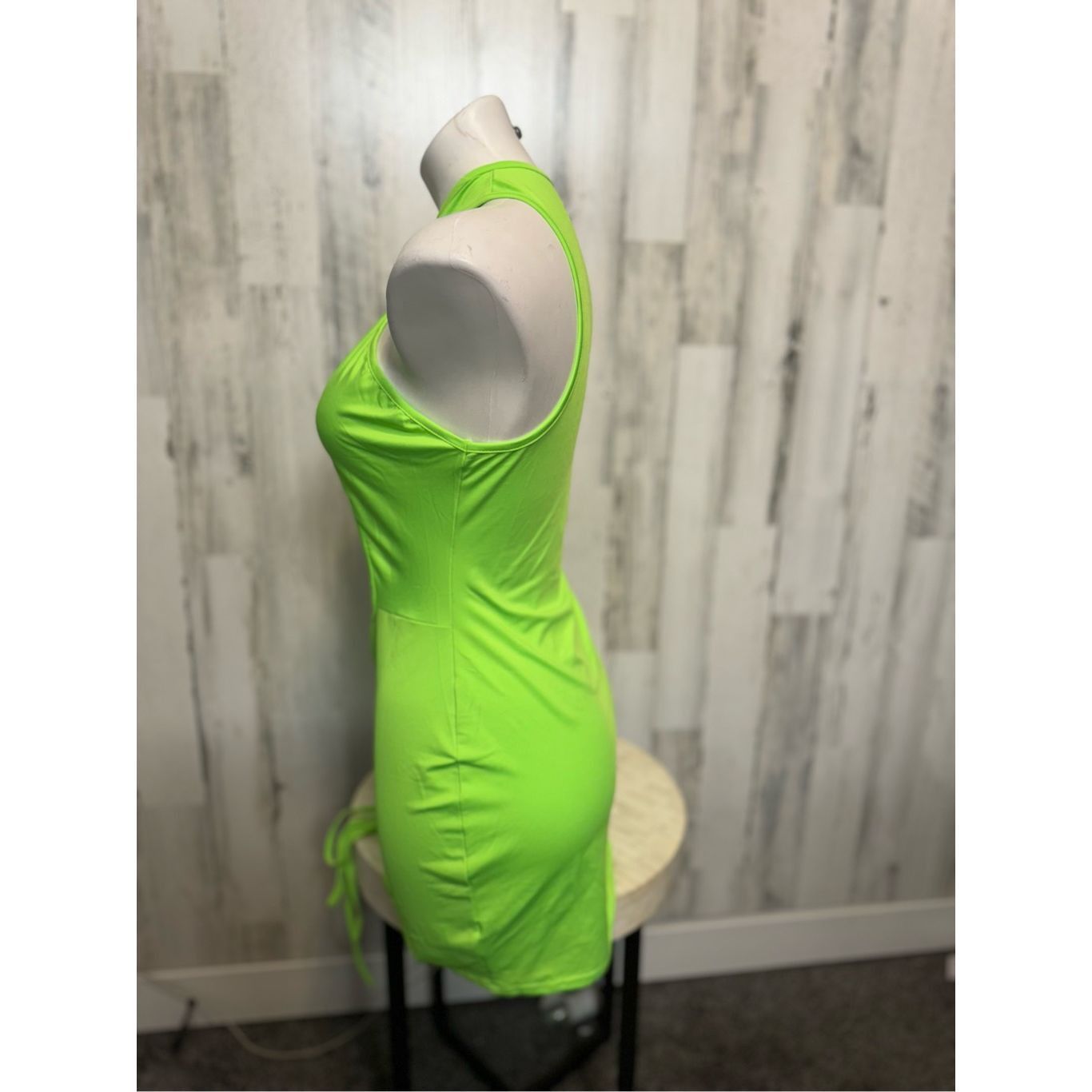 Other Fashion Nova Lime Green Cross Front Bodycon Mini Dress – Medium Size M / US 6-8 / IT 42-44 - 3 Thumbnail