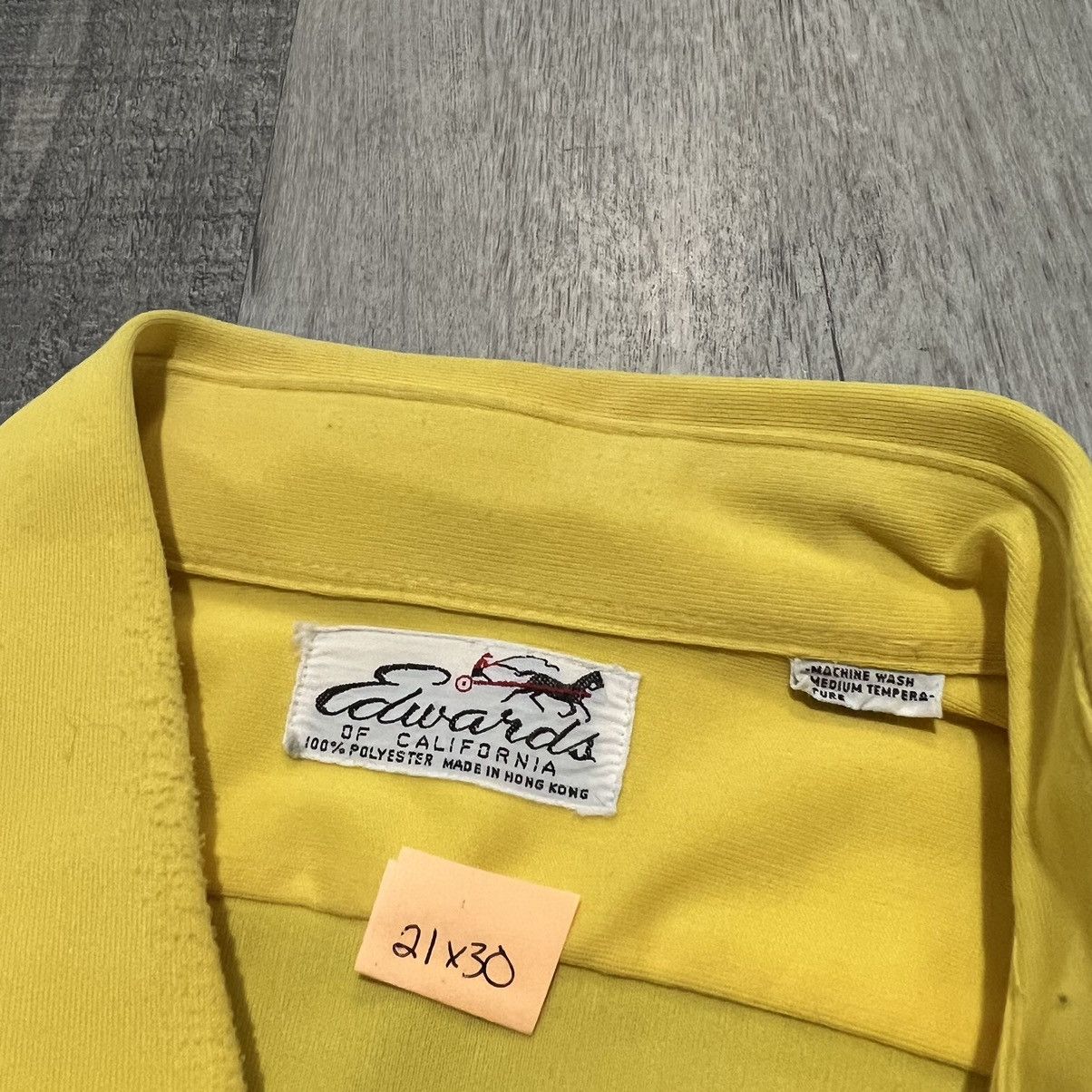 Vintage VTG Edwards Of Californa 1970s Yellow Disco Mod Button Shirt Size US M / EU 48-50 / 2 - 5 Thumbnail