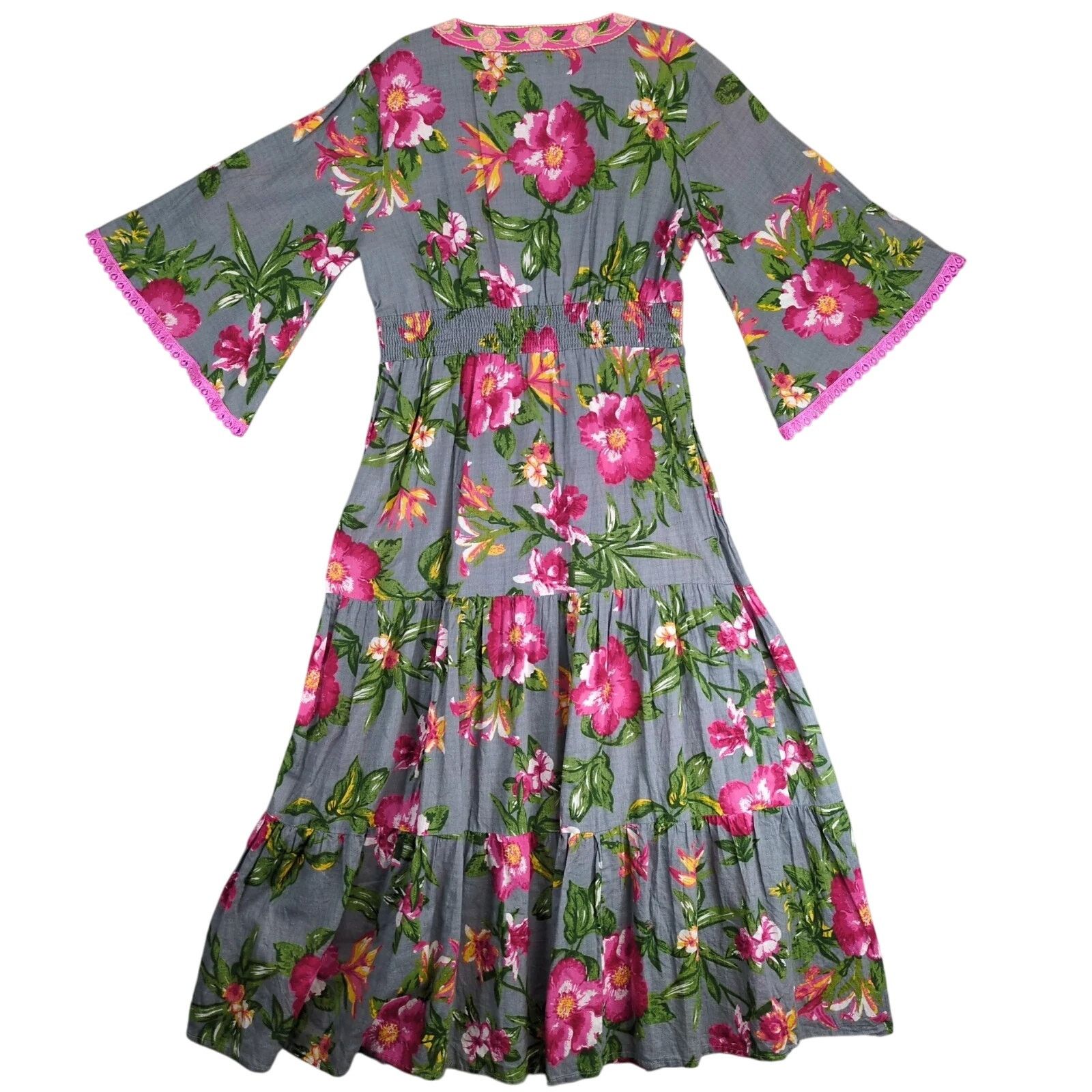 Other Charlie Paige Floral Tiered Maxi Dress Sz S Lace Trim Flare Size S / US 4 / IT 40 - 2 Thumbnail
