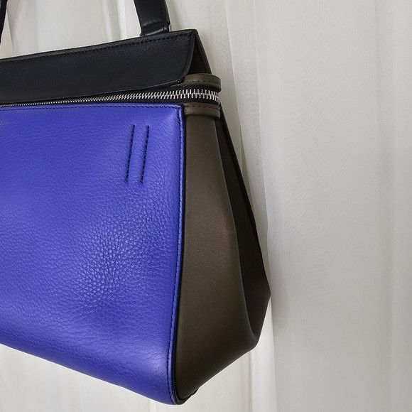 Celine Céline Edge Colorblock Leather Top Handle Handbag Purple Size ONE SIZE - 4 Thumbnail