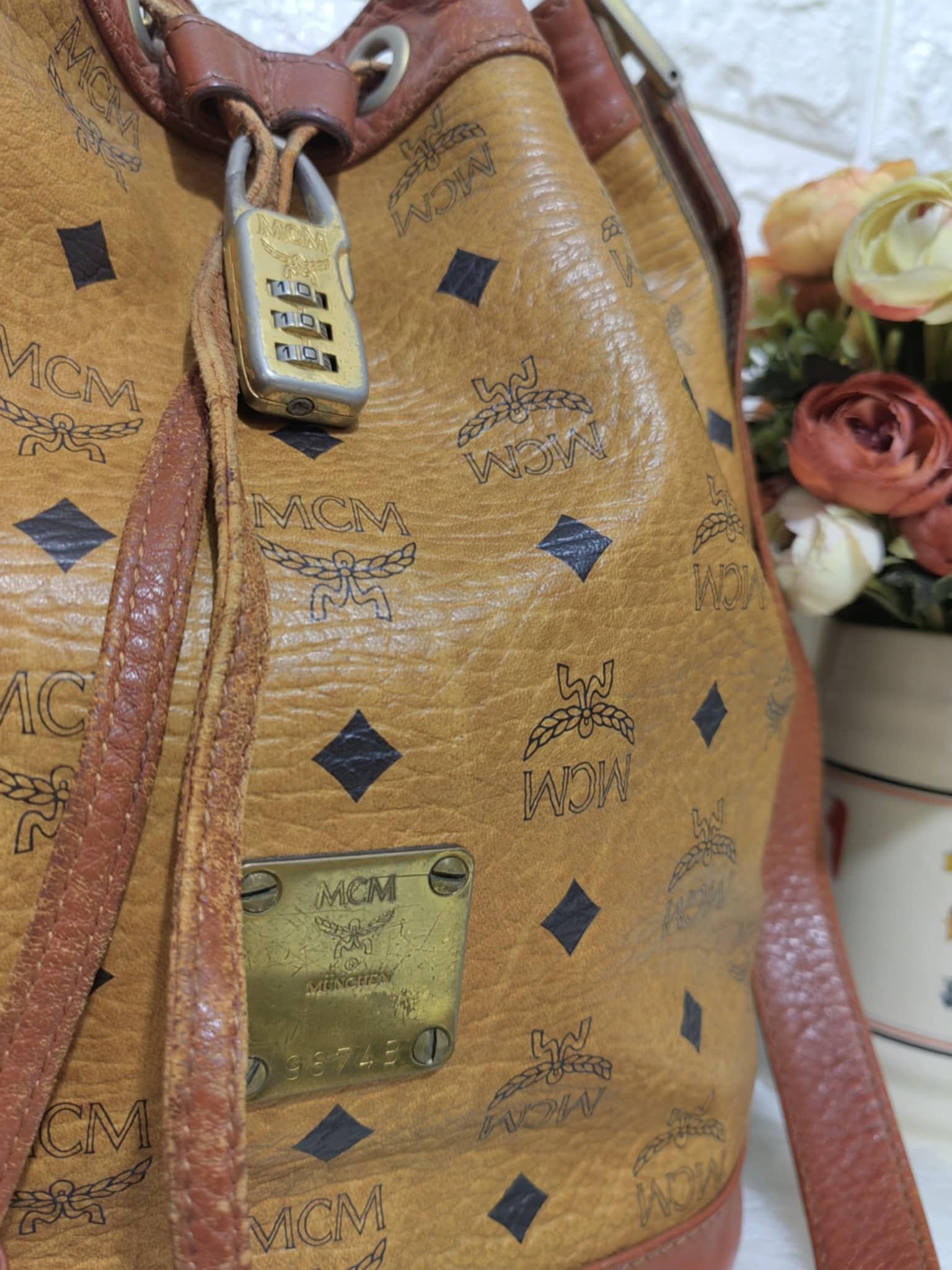 MCM MCM COGNAC VISETOS CROSSBODY BUCKET BAG MADE in GERMANY Size ONE SIZE - 12 Thumbnail