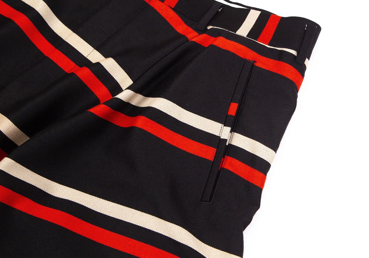 Comme des Garcons Homme Plus Striped Sarrouel Pants in Black, Red, and Off-White Size US 34 / EU 50 - 5 Thumbnail
