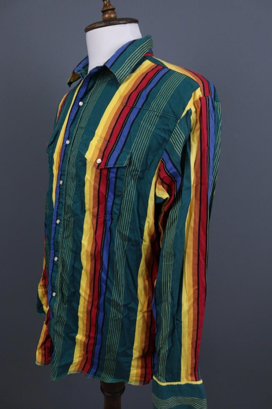 Wrangler Wrangler Multi Striped Collar Snap Front Western Shirt Size US M / EU 48-50 / 2 - 7 Thumbnail