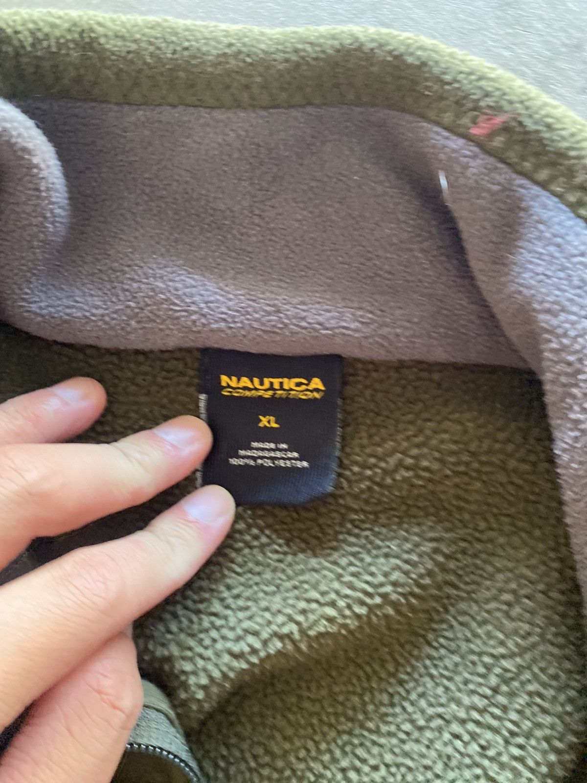 Nautica Vintage Nautica Olive Fleece Jacket Size US XL / EU 56 / 4 - 3 Thumbnail