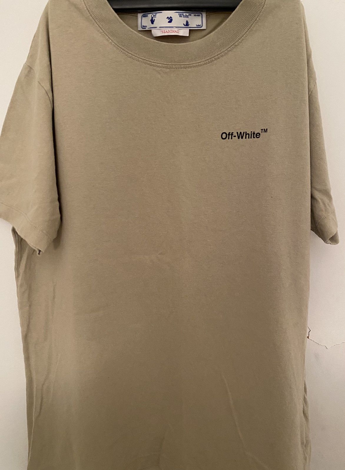 image of Off White T-Shirt Colorway in Tan, Men's (Size Small)