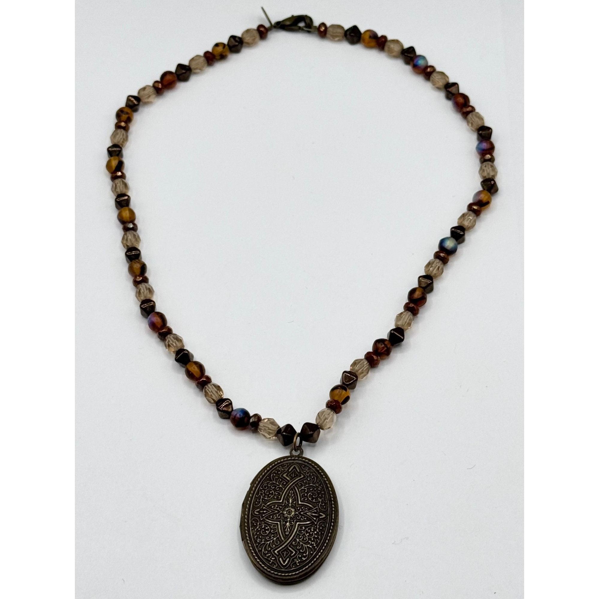 Vintage Lenore Solmo beaded locket necklace Size ONE SIZE - 3 Thumbnail