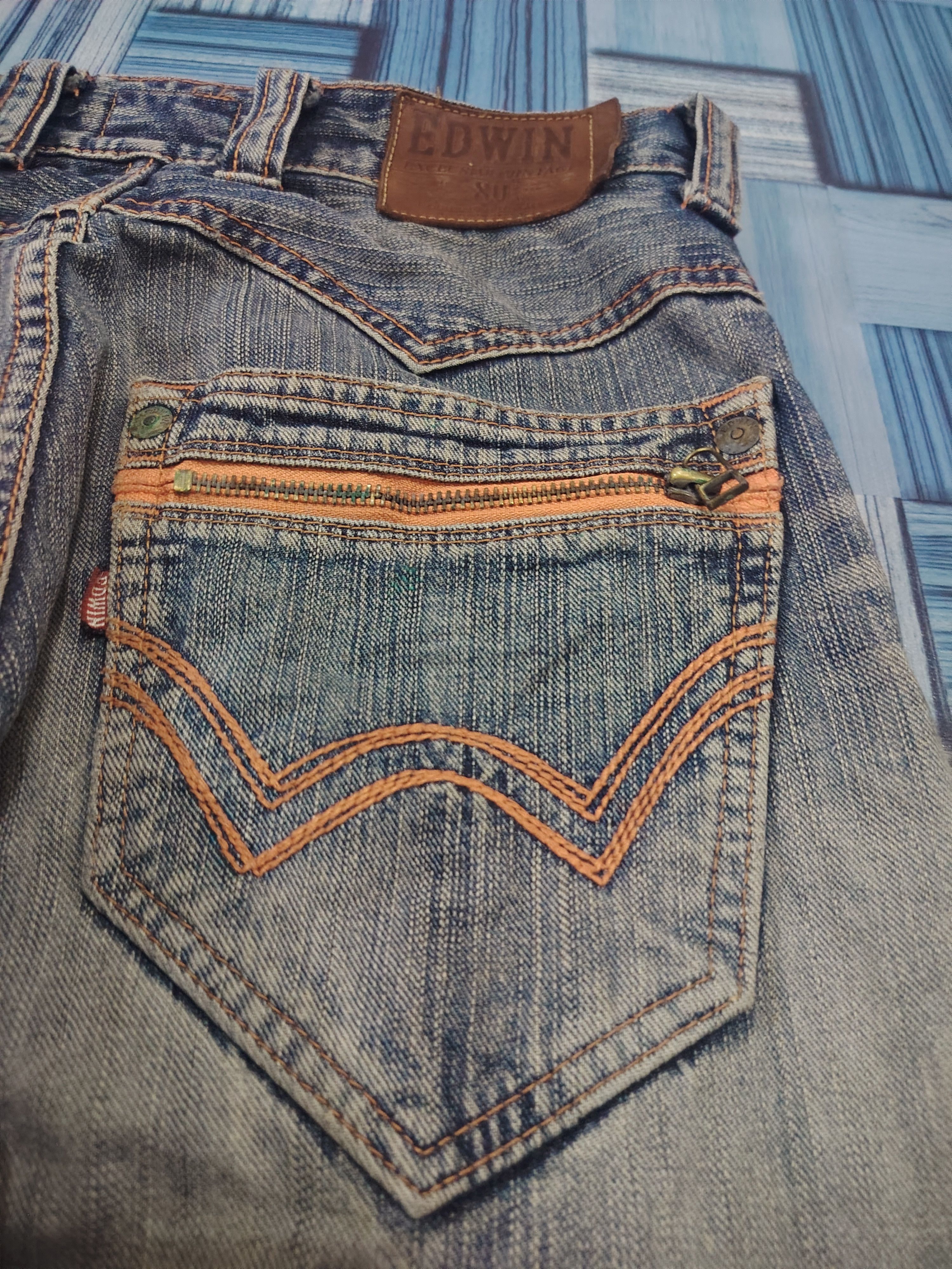 Edwin Edwin Exclusive Vintage Distressed Jeans Orange Stitch Size US 30 / EU 46 - 15 Thumbnail