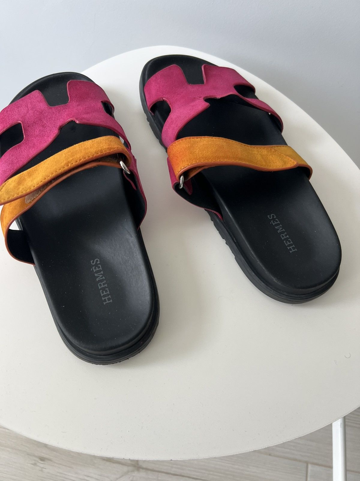 Hermes Hermes Pink Suede Chypre Flat Slides Size 40 RRP 1700$ Size US 10 / IT 40 - 3 Thumbnail