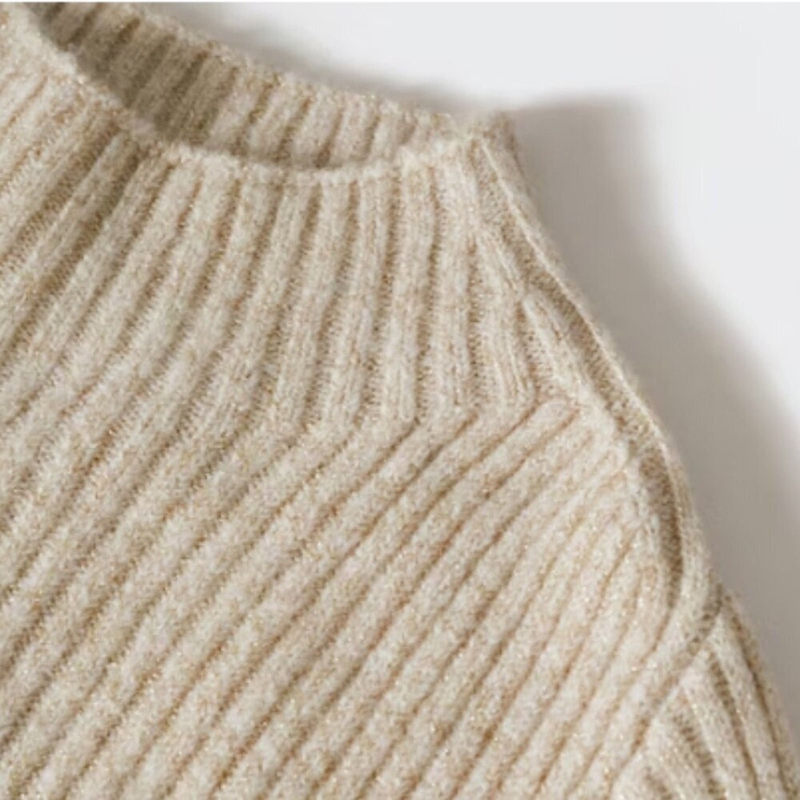 Mango Mango Shiny Ribbed Light Pastel Grey Sweater NWT Plus 1XL Size XXL / US 16-18 / IT 52-54 - 9 Thumbnail