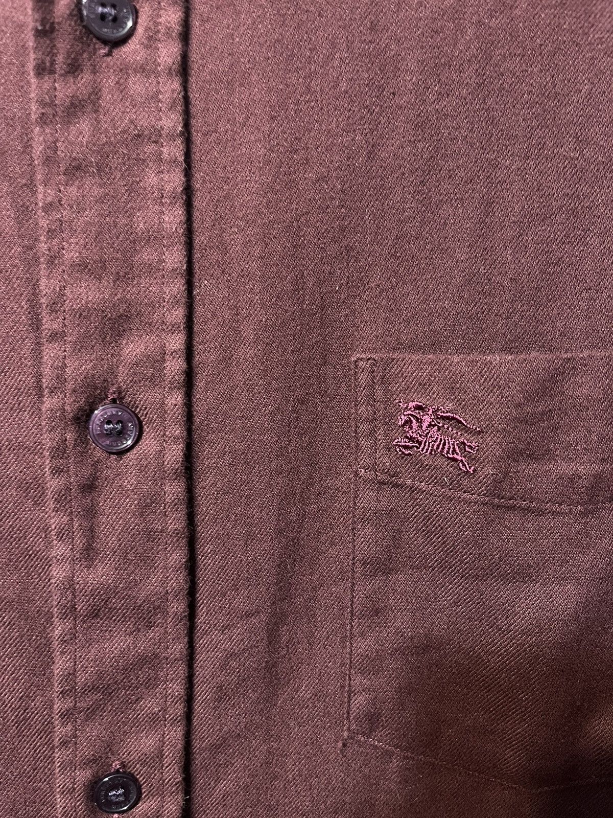 Burberry Burberry Burgundy Men’s Cotton Logo Shirt Button Up Size S Size US S / EU 44-46 / 1 - 5 Thumbnail