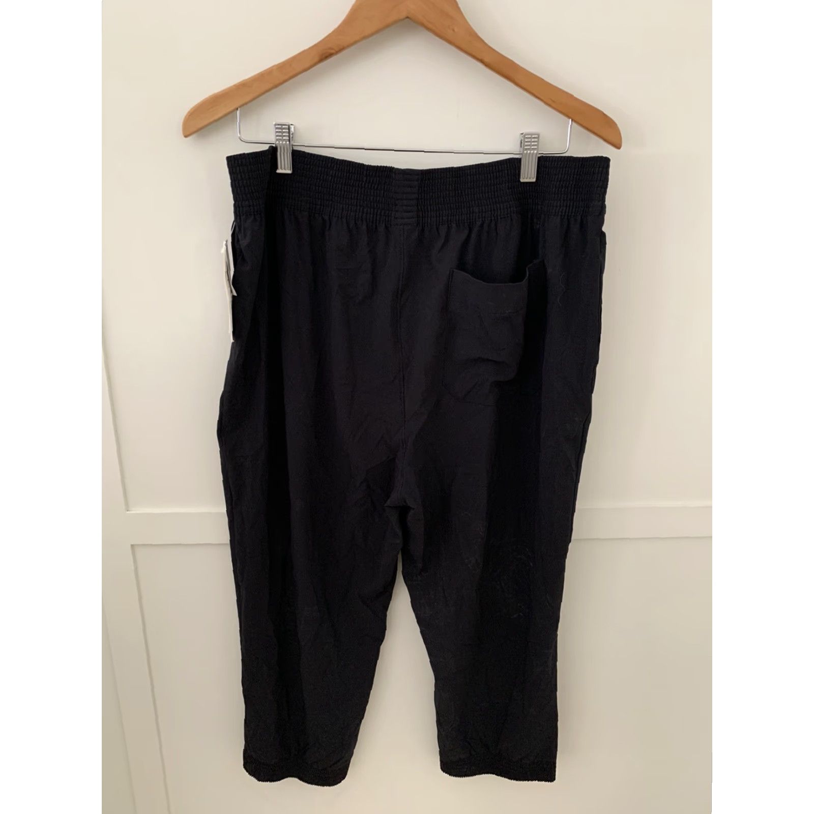 Vintage NEW! Gap Fit Pants Joggers Sz Large Womens Black Comfy! Athleisure Crop pullon Size 36" / US 14 / IT 50 - 2 Thumbnail