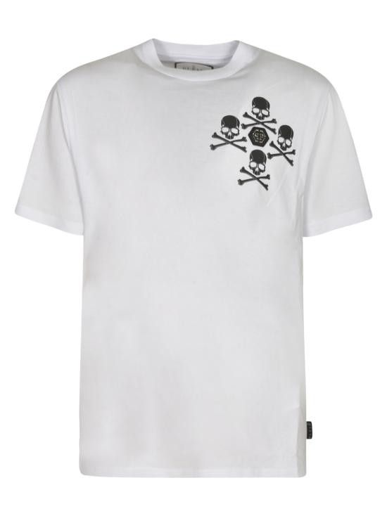 Tシャツ・カットソー PHILIPP PLEIN Men T Shirts AADC MTK7786 PJY002N 01 White Philipp Plein PHILIPP PLEIN Men T-Shirts AADC MTK7786