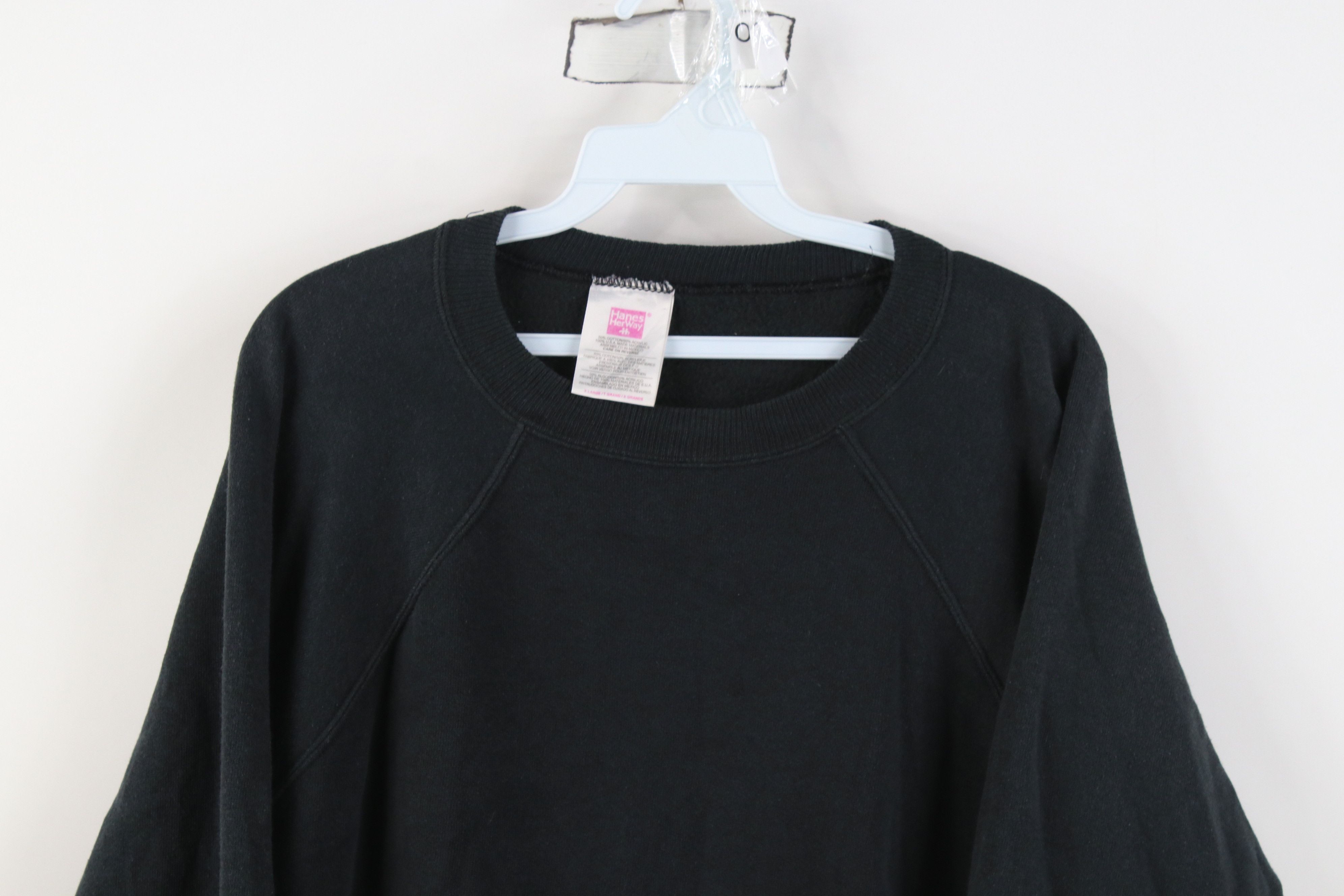 Vintage Vintage 90s Streetwear Faded Blank Crewneck Sweatshirt Black Size XL / US 12-14 / IT 48-50 - 2 Thumbnail