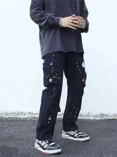 Vintage Splattered Paint Cargo Work Multi Pocket Pants Size US 28 / EU 44 - 3 Thumbnail