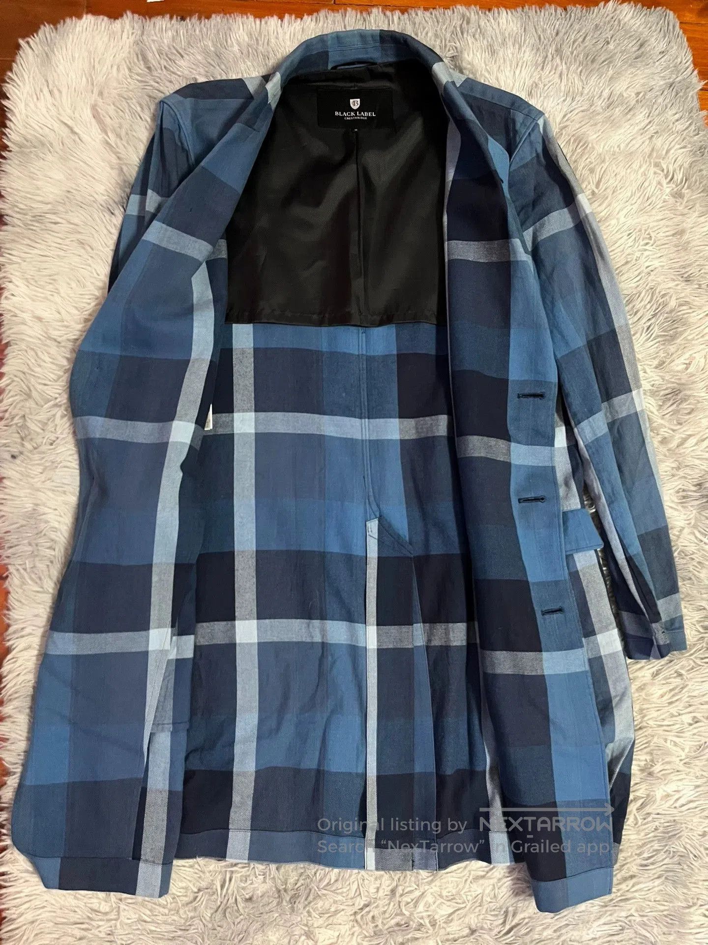 Burberry Burberry Black Label Blue Plaid Trench Coat. Size US L / EU 52-54 / 3 - 3 Thumbnail